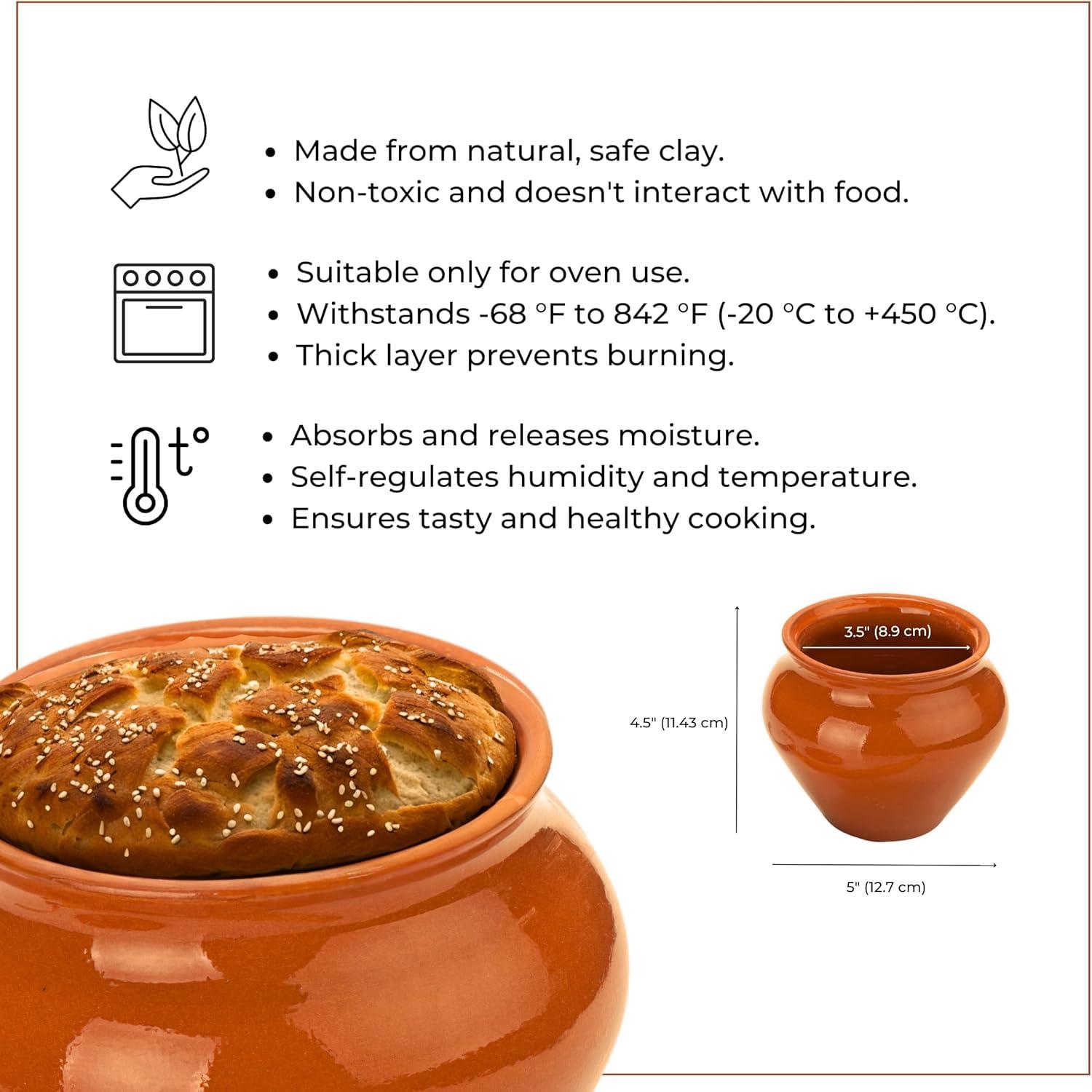STP Goods  Natural Clay Stoneware Ramekins w/ Oven Fork Set of 6