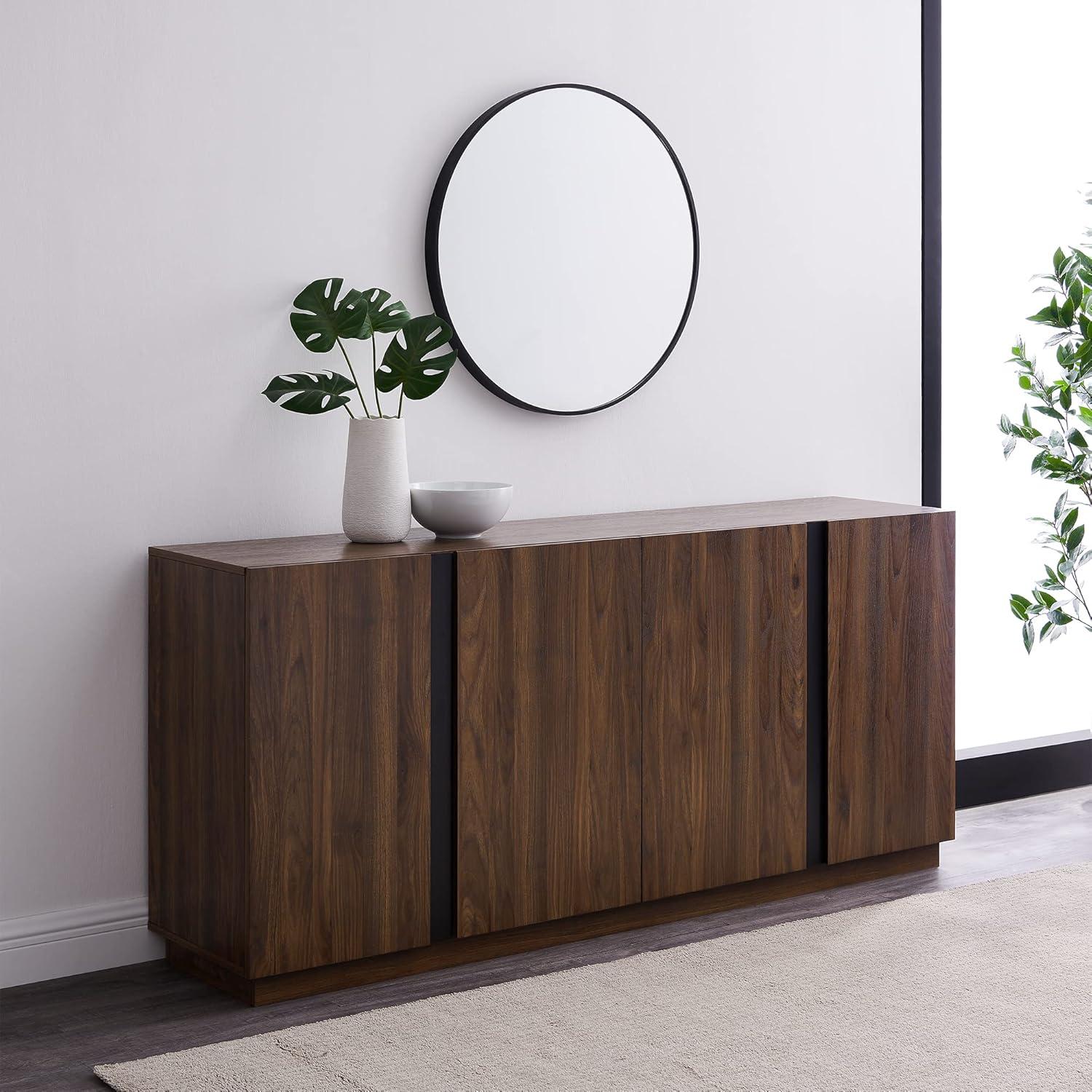 Dark Walnut 70" Minimalist Engineered Wood Sideboard