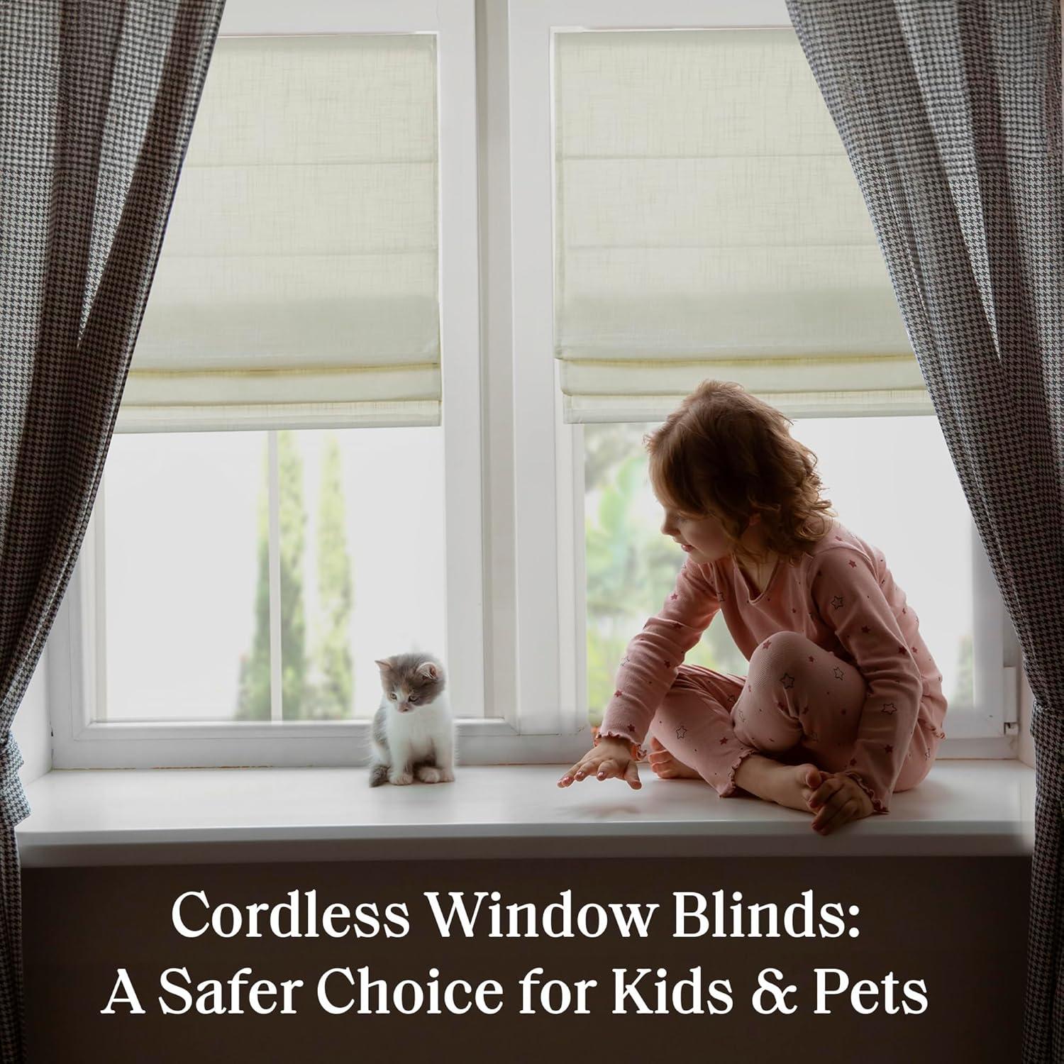 Madison Park Kyler Linen Blend Light Filtering Single Roman Shade