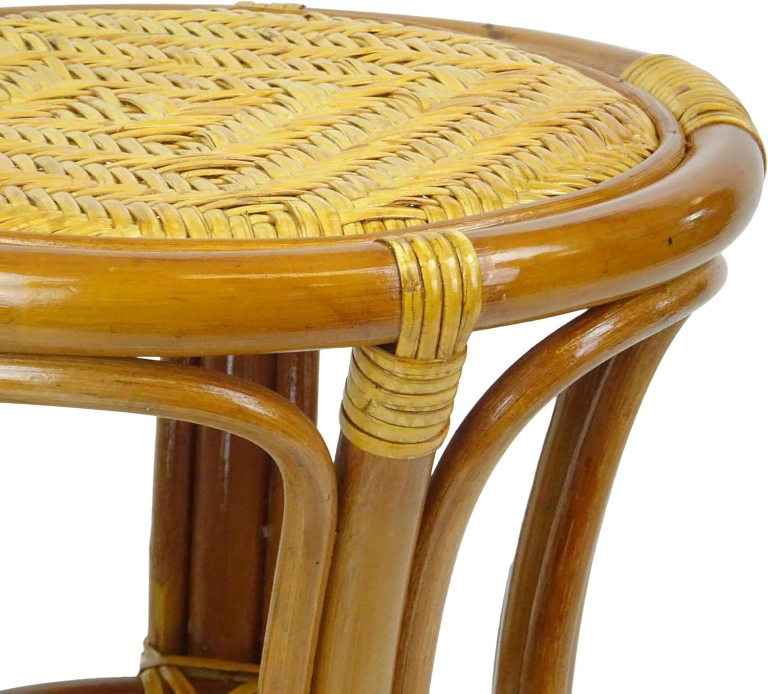 SK New Interiors Breeze ECO Natural Rattan Wicker Stool Plant Stand Handmade Design, Colonial