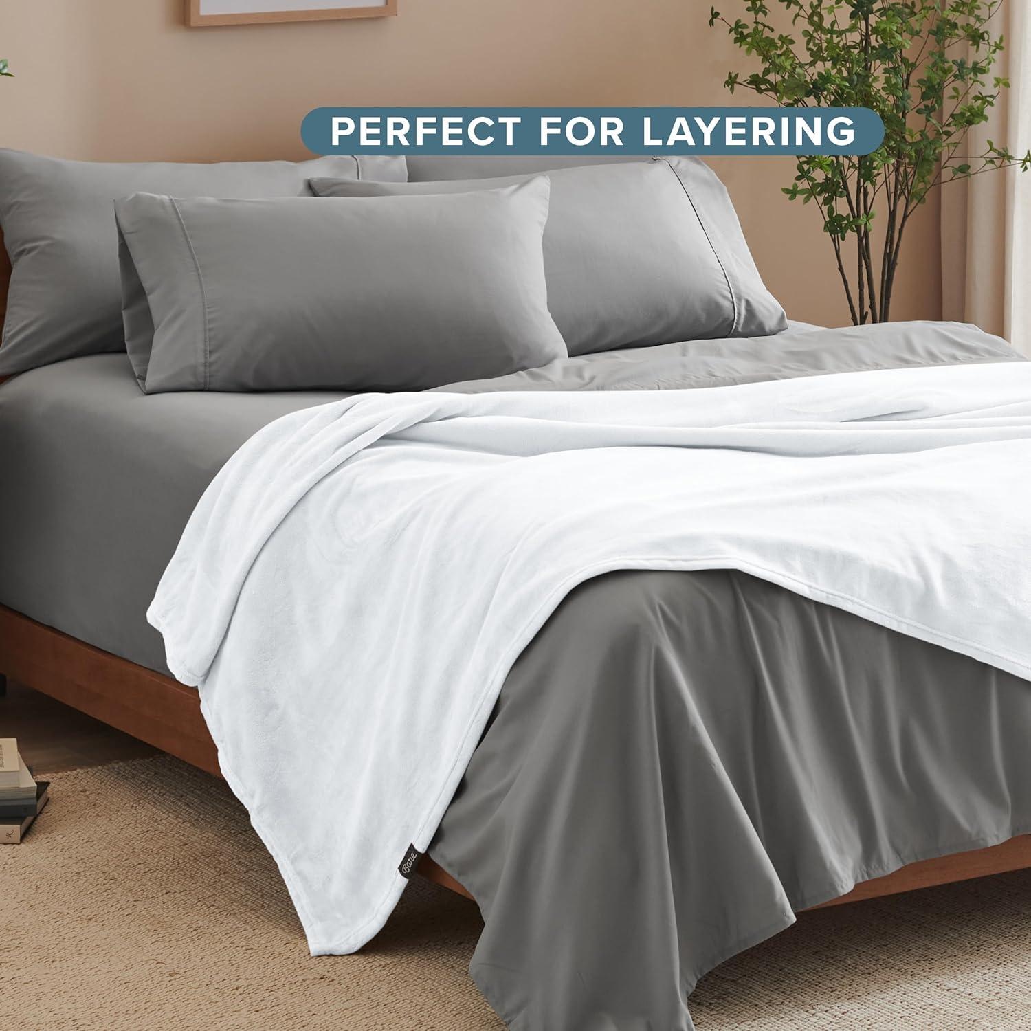 Bare Home Bare Home Microplush Fleece Blanket - Fuzzy, Warm, Bed/Throw Blanket