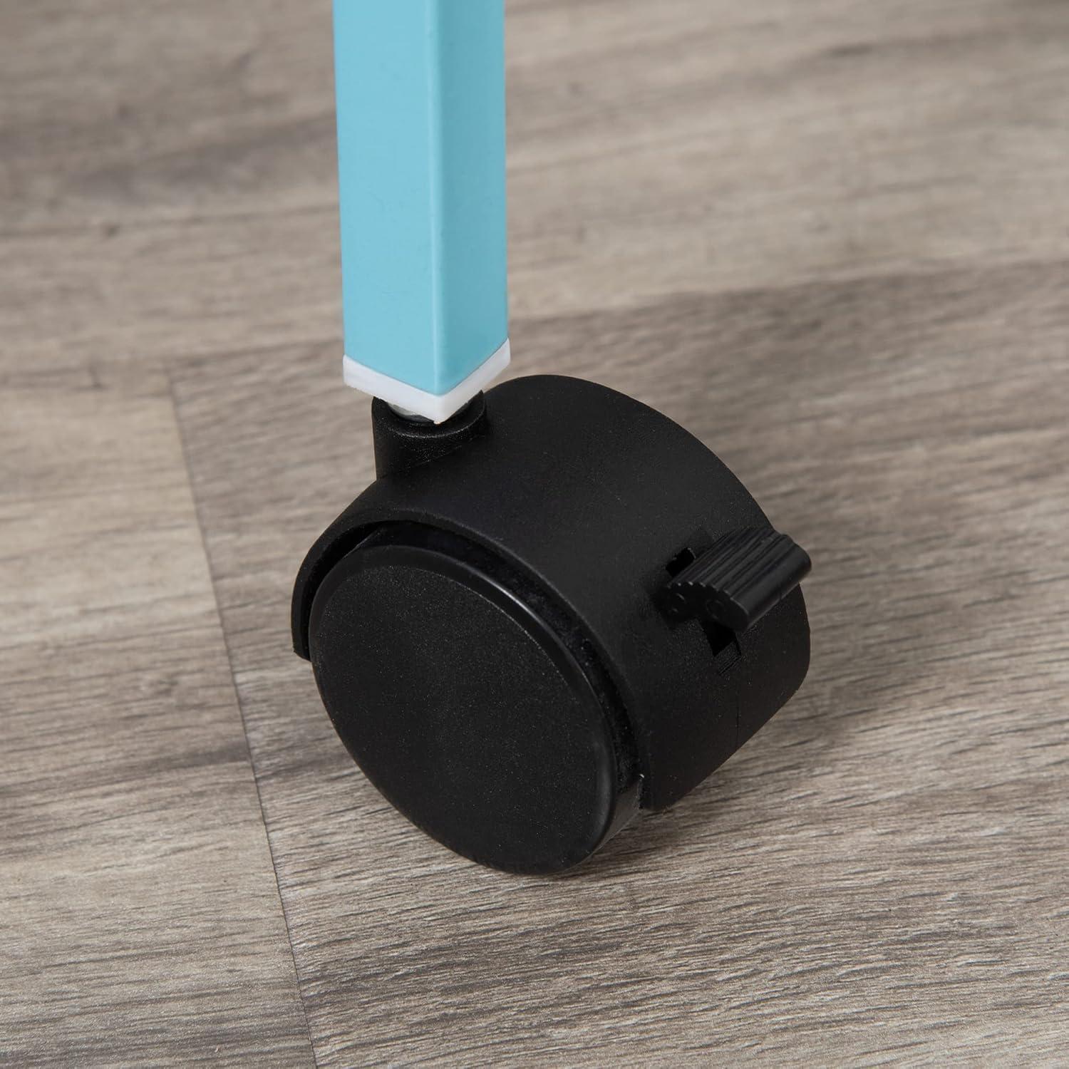 PawHut 55" 2 In 1 Bird Cage Aviary Parakeet House for finches, budgies with Wheels, Slide-out Trays, Wood Perch, Food Containers, Light Blue