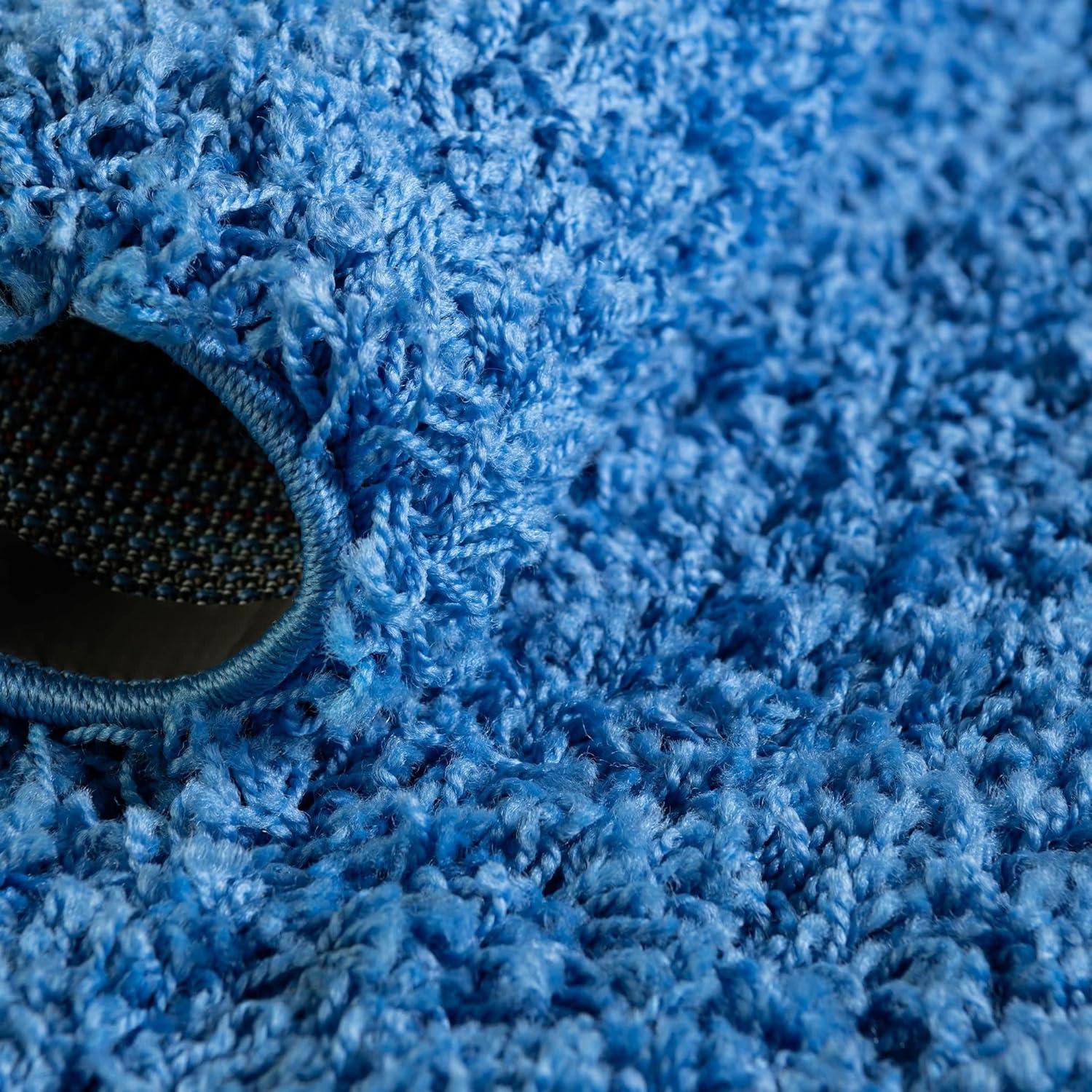 Unique Loom 8' 0 x 11' 0 Rectangle Solid Shag Periwinkle Blue Area Rug