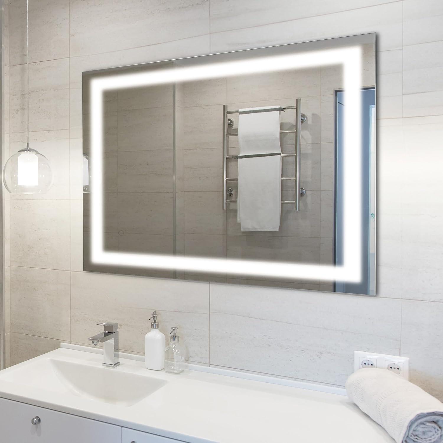Remy 34.6" x 40.2" Anti-Fog Aluminum LED Bathroom Vanity Mirror with Smart Touch