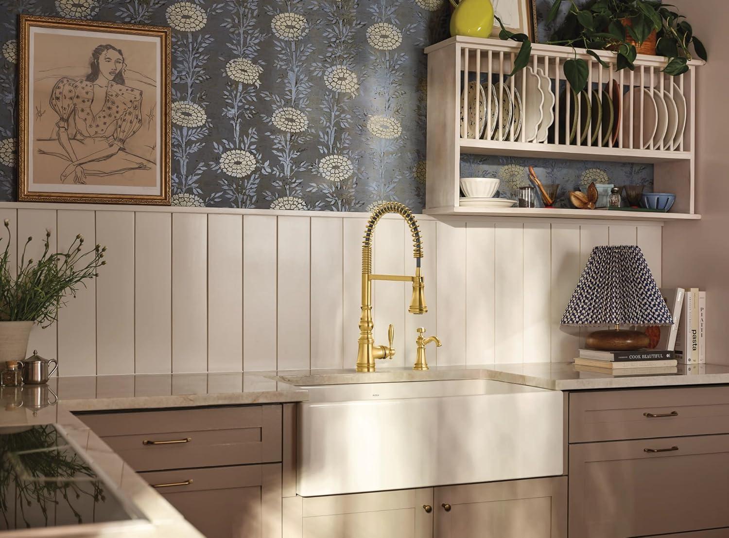 Moen Weymouth Pre-Rinse Spring Pull-Down Single Handle Kitchen Faucet