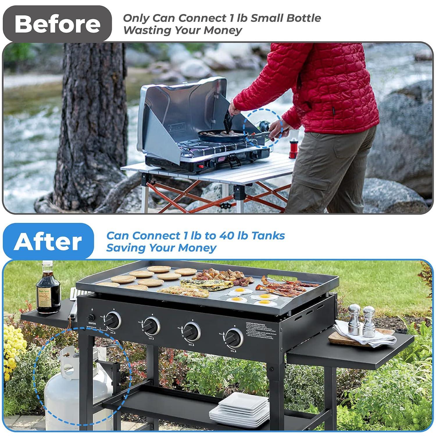 F271803 12ft Propane Heater Adapter Hose with Regulator,for Heater Big Buddy Indoor Outdoor Heater,3/8 inch Female Quick Connect x QCC1 Propane Tank Connection