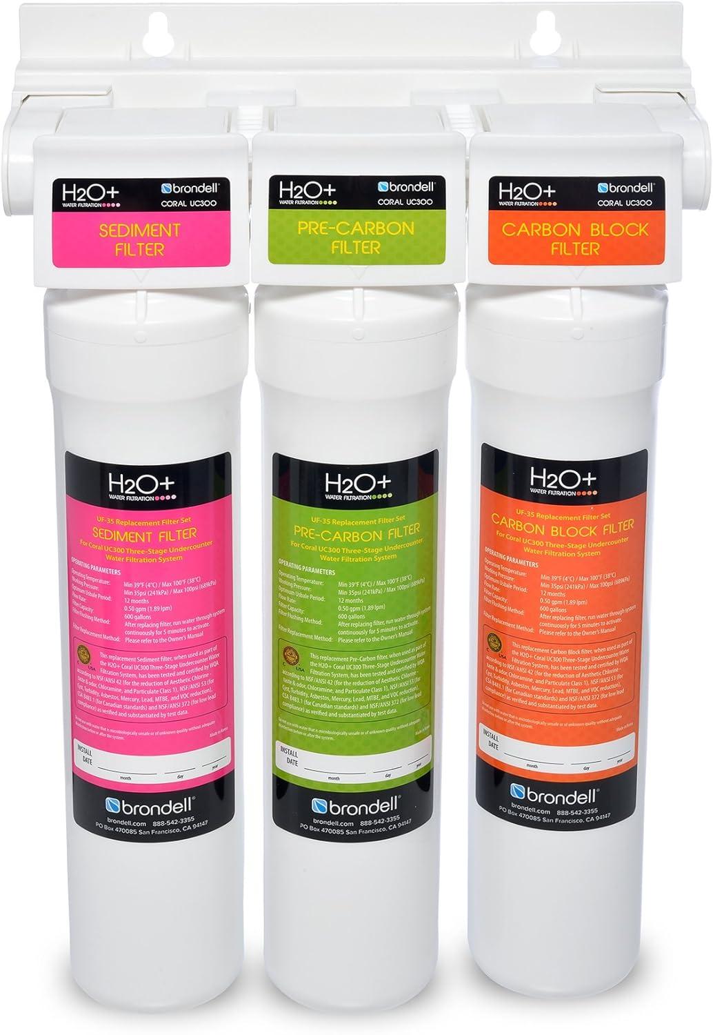 H2O+ Coral Three-Stage Undercounter Water Filter System