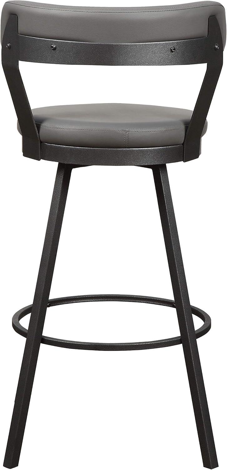 Lexicon Appert Metal Pub Height Swivel Stools in Dark Gray (Set of 2)