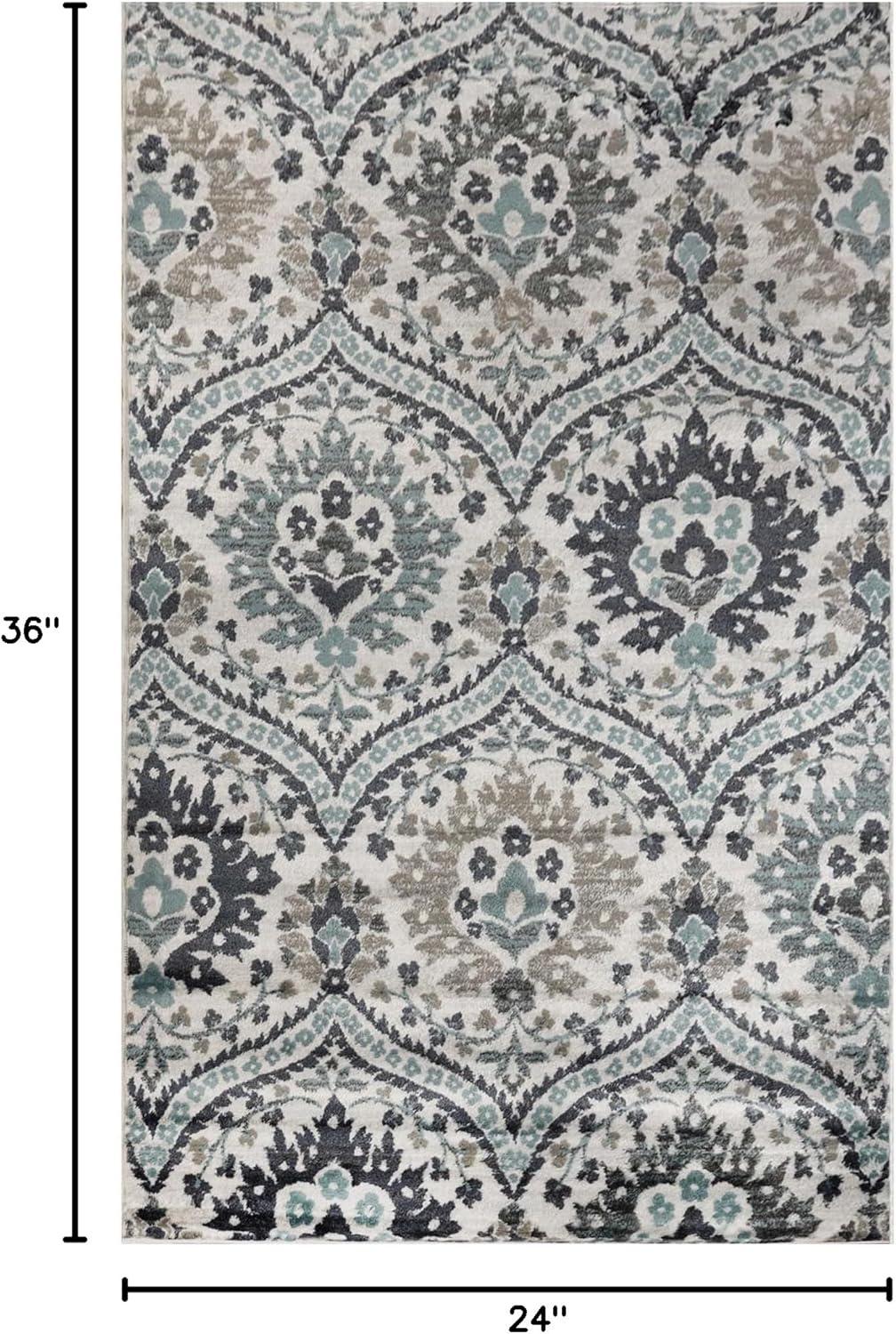 Superior Augusta Oriental Indoor Area Rug, 5' x 8', Deep Royal