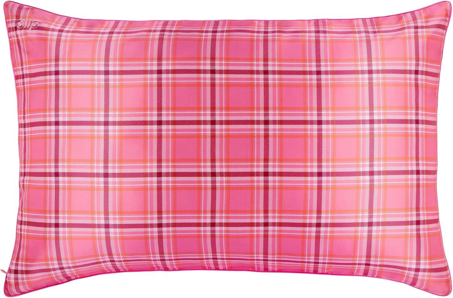 Highland Rose Plaid Pure Silk Queen Pillowcase