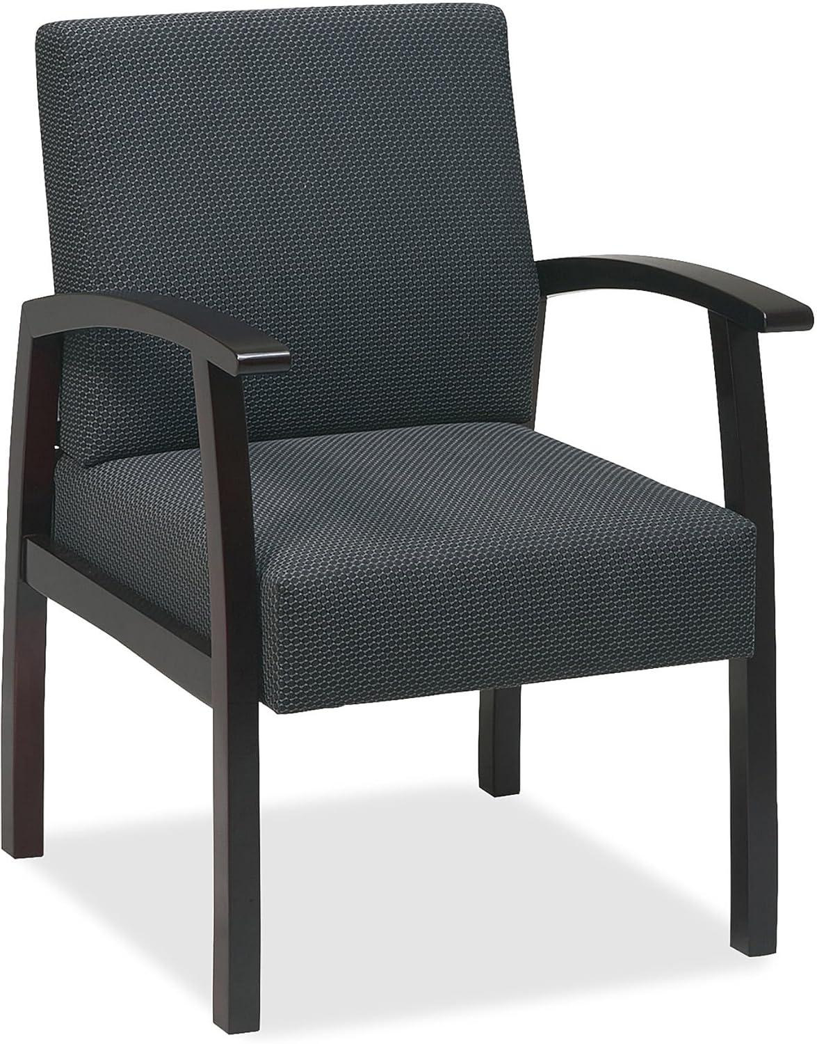 Deluxe Mahogany Guest Chair with Charcoal Padded Seat