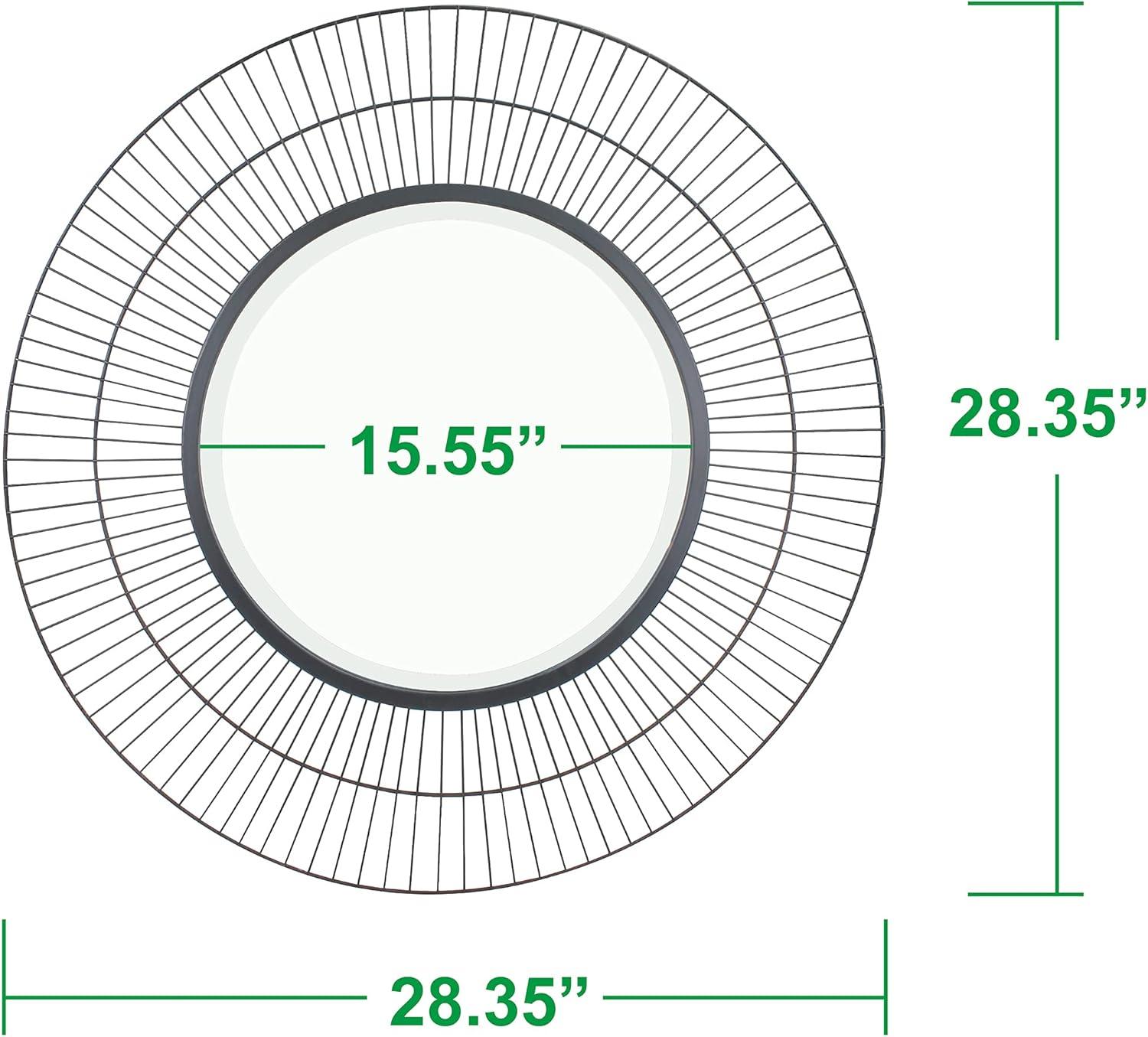 Two Loop Radial Wire Mirror Black - Stonebriar Collection