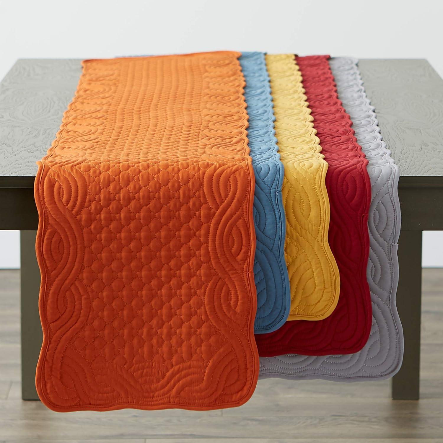 DII Cranberry Quilted Farmhouse Table Runner