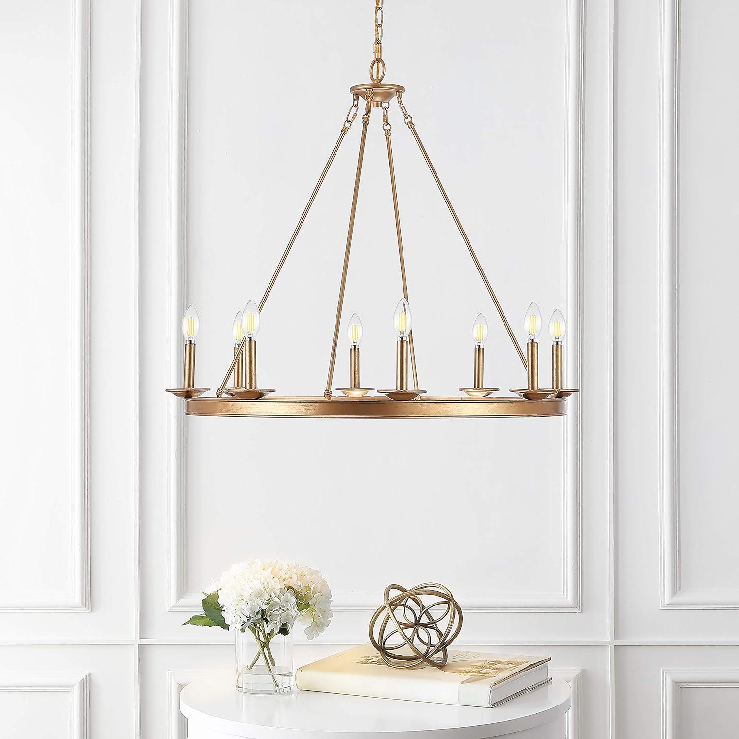 Ivy Bronx Natal 8 - Light Dimmable Wagon Wheel Chandelier