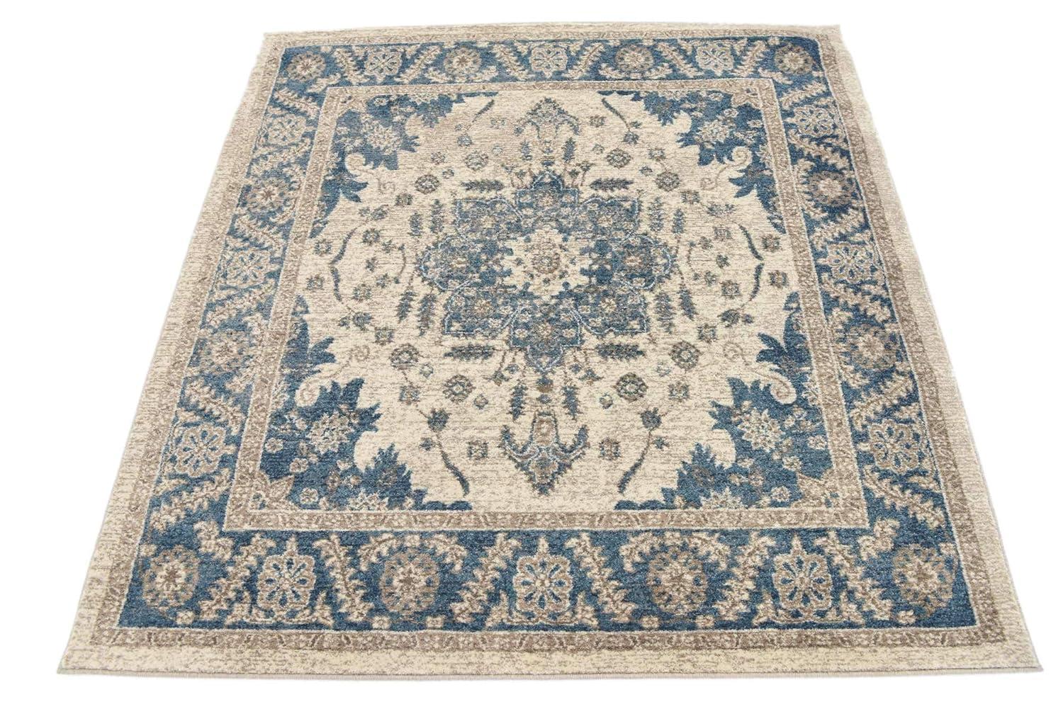 Unique Loom Salzburg Collection Area Rug - Altstadt (5' 1" Square Cream/Gray)