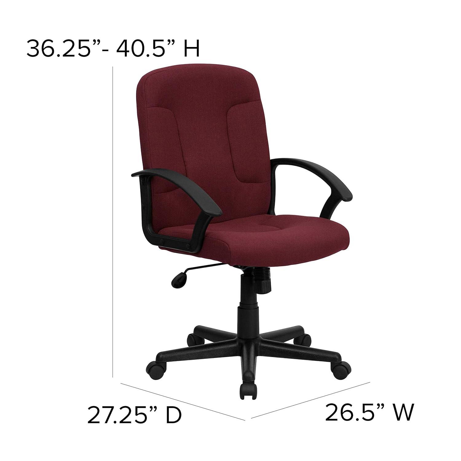 Flash Furniture Mid-Back Fabric Executive Swivel Office Chair with Nylon Arms (Set of 2)