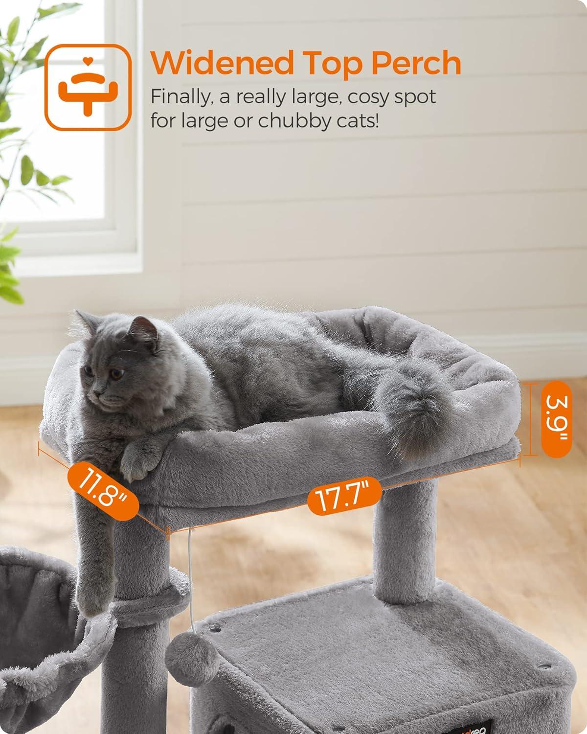 FEANDREA 37.8-Inch Cat Tree Cat Condo Small Cat Tower with Widened Perch for Large Cats Indoor