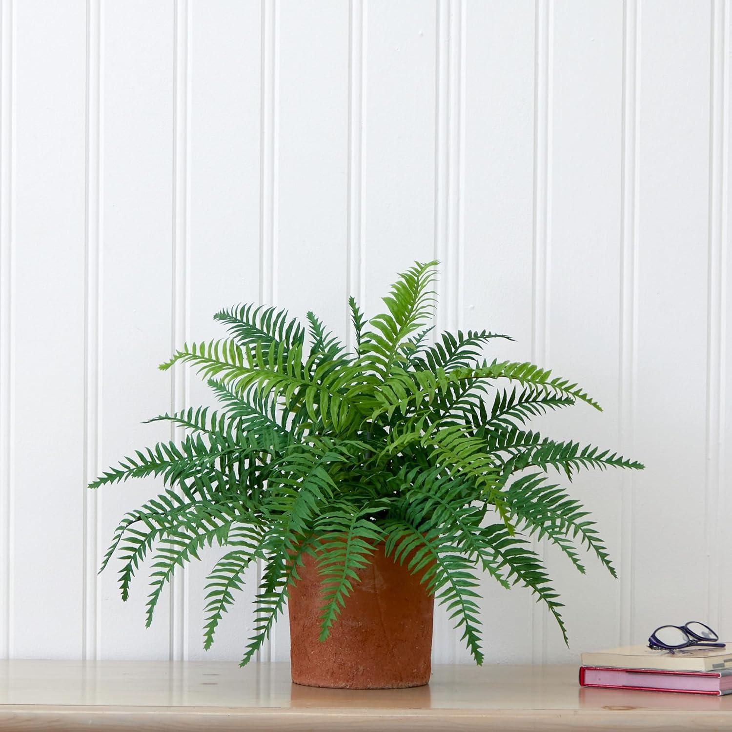 Yancey 12'' Faux Fern Plant in Terracotta Planter