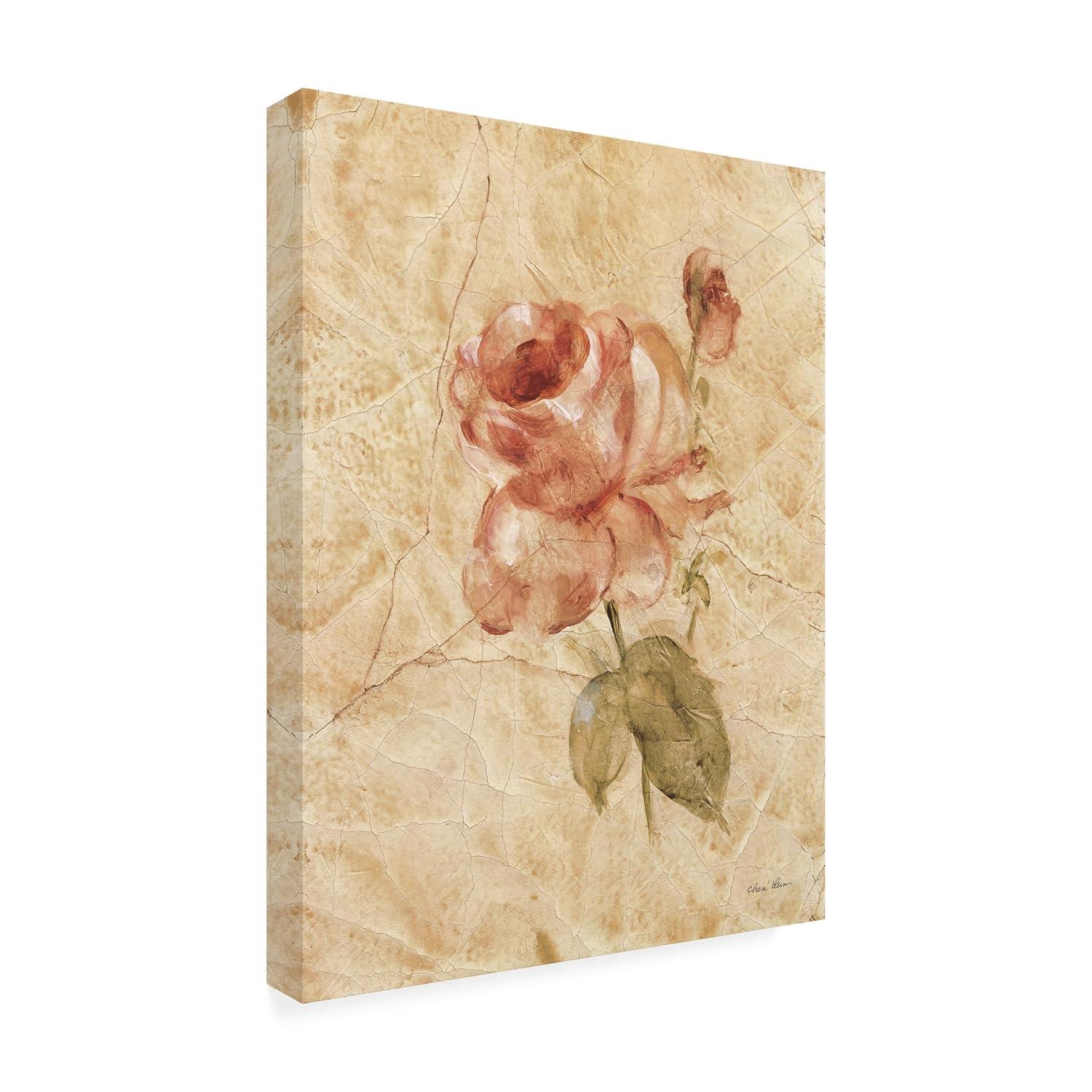 Trademark Fine Art Cheri Blum Rose On Cracked Linen Canvas Art