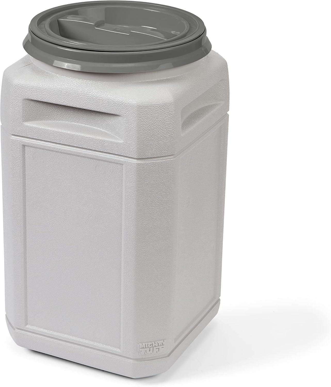 Mighty Tuff 13 Gal, up to 54 Lbs. Pet Food Storage Container with Airtight Twist Lid and Built-In Handles