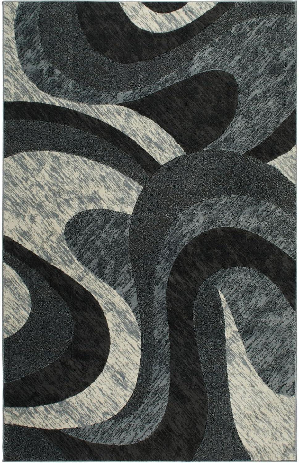 Home Dynamix Catalina Huron Contemporary Abstract Swirl Area Rug, Grey/Ivory, 7'10"x10'2"