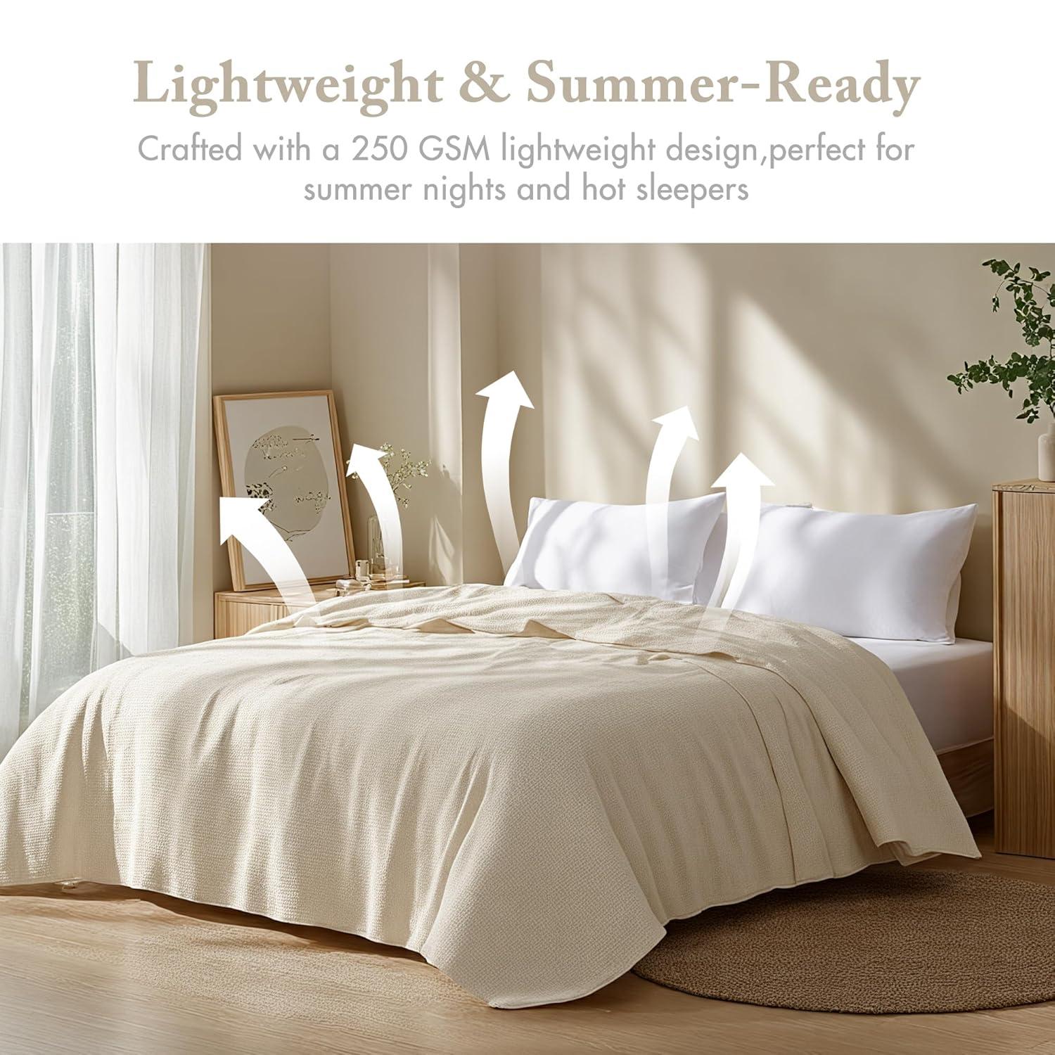 Madison Park Freshspun Basketweave Cotton Blanket