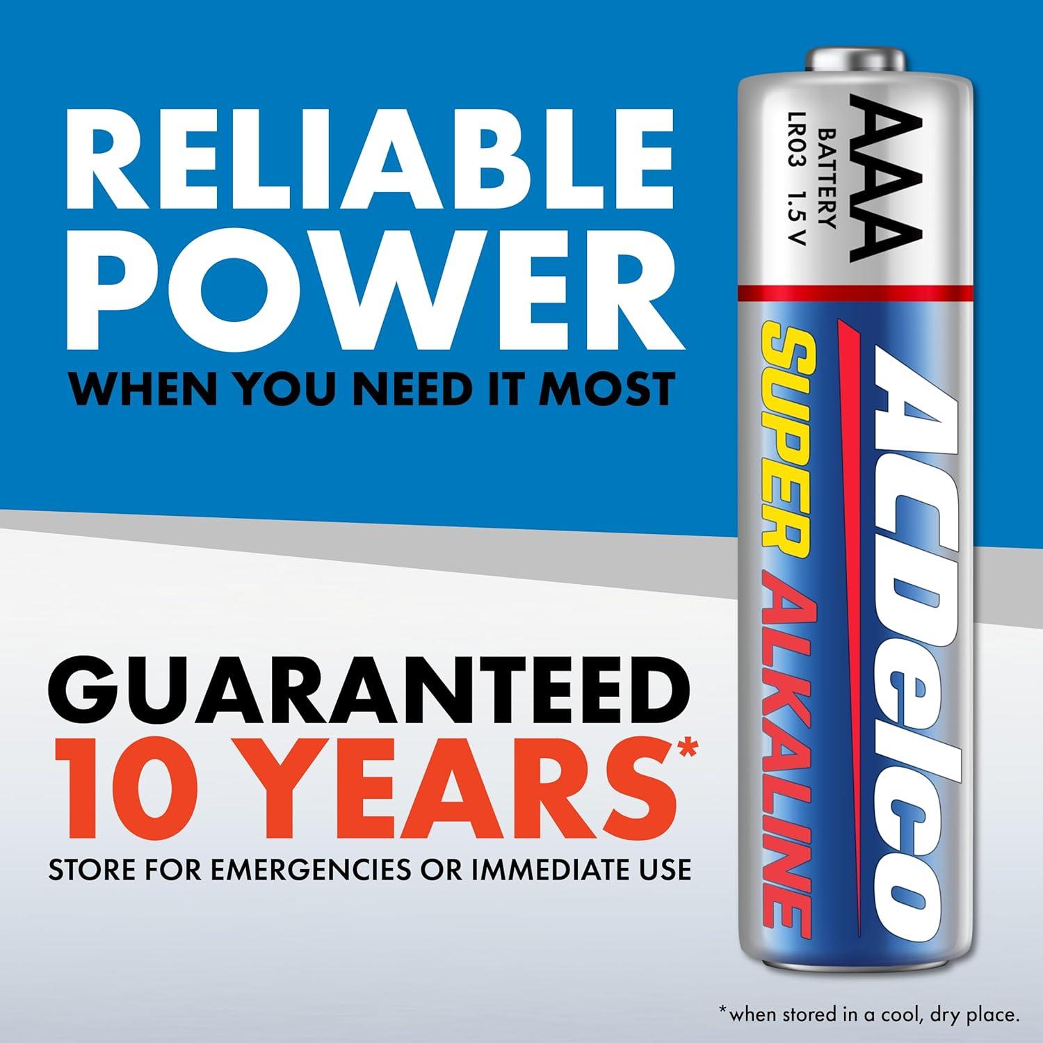 ACDelco AAA Super Alkaline Batteries, 200 Count, 10-Year Shelf Life