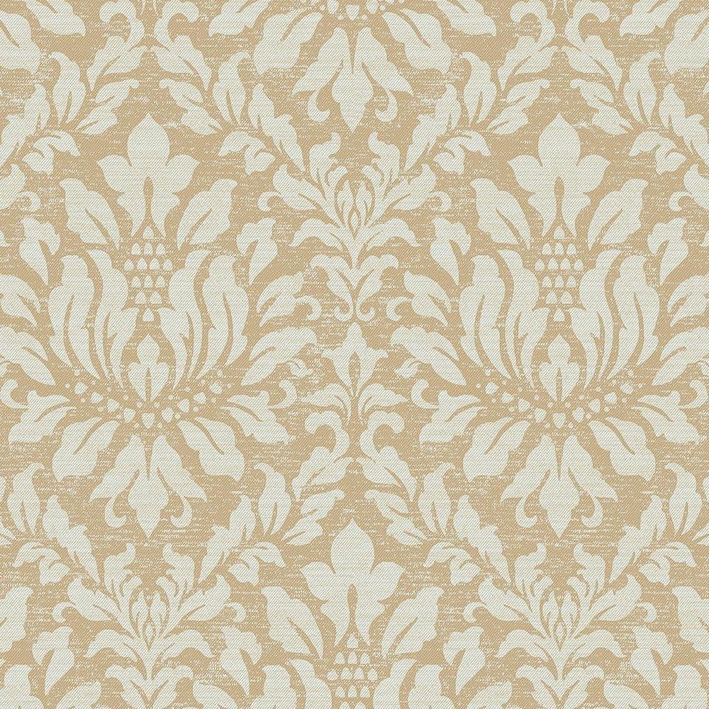 Light Green and Metallic Gold Damask Vinyl Wallpaper Roll