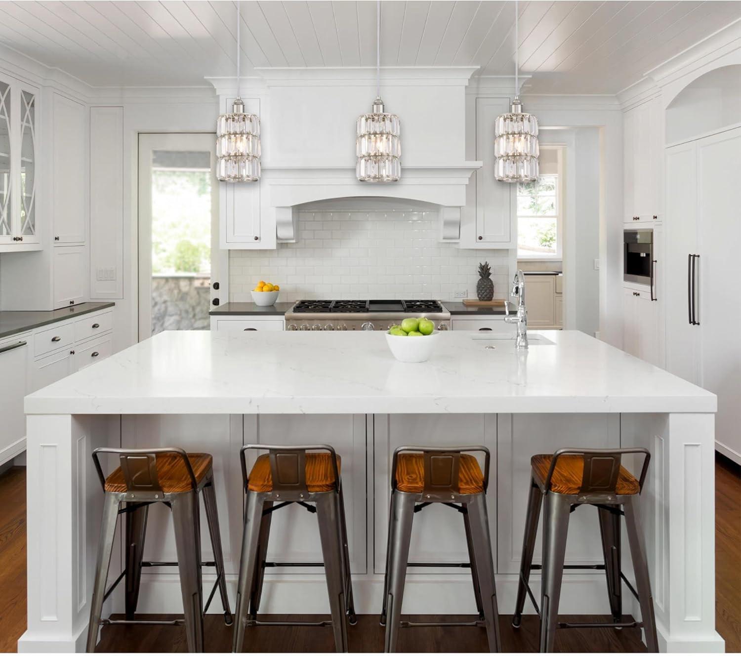 Westinghouse Sophie Mini Pendant Brushed Nickel Finish Crystal Prism Glass