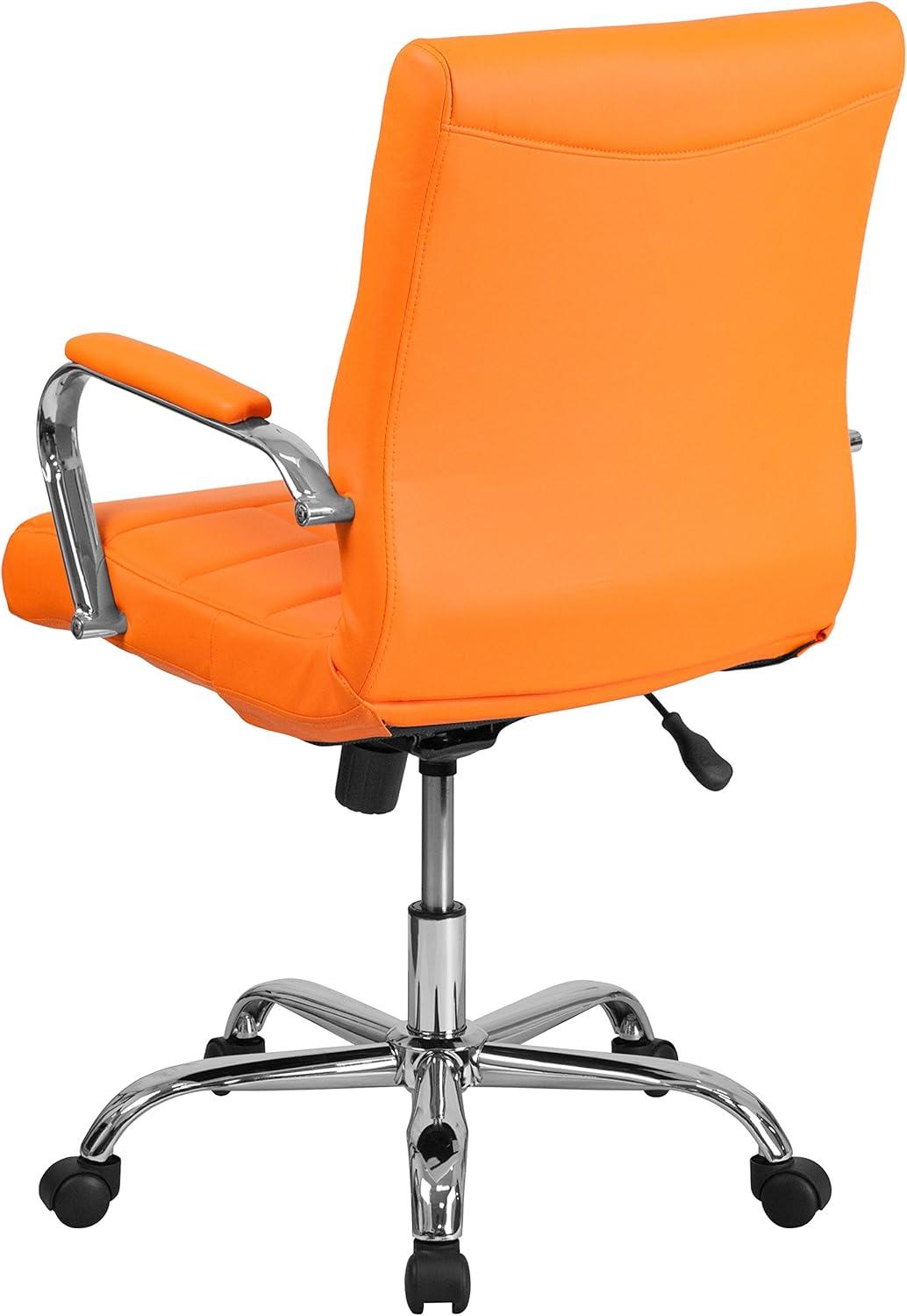 Flash Furniture Mid-Back Vinyl Executive Swivel Office Chair with Chrome Base and Arms