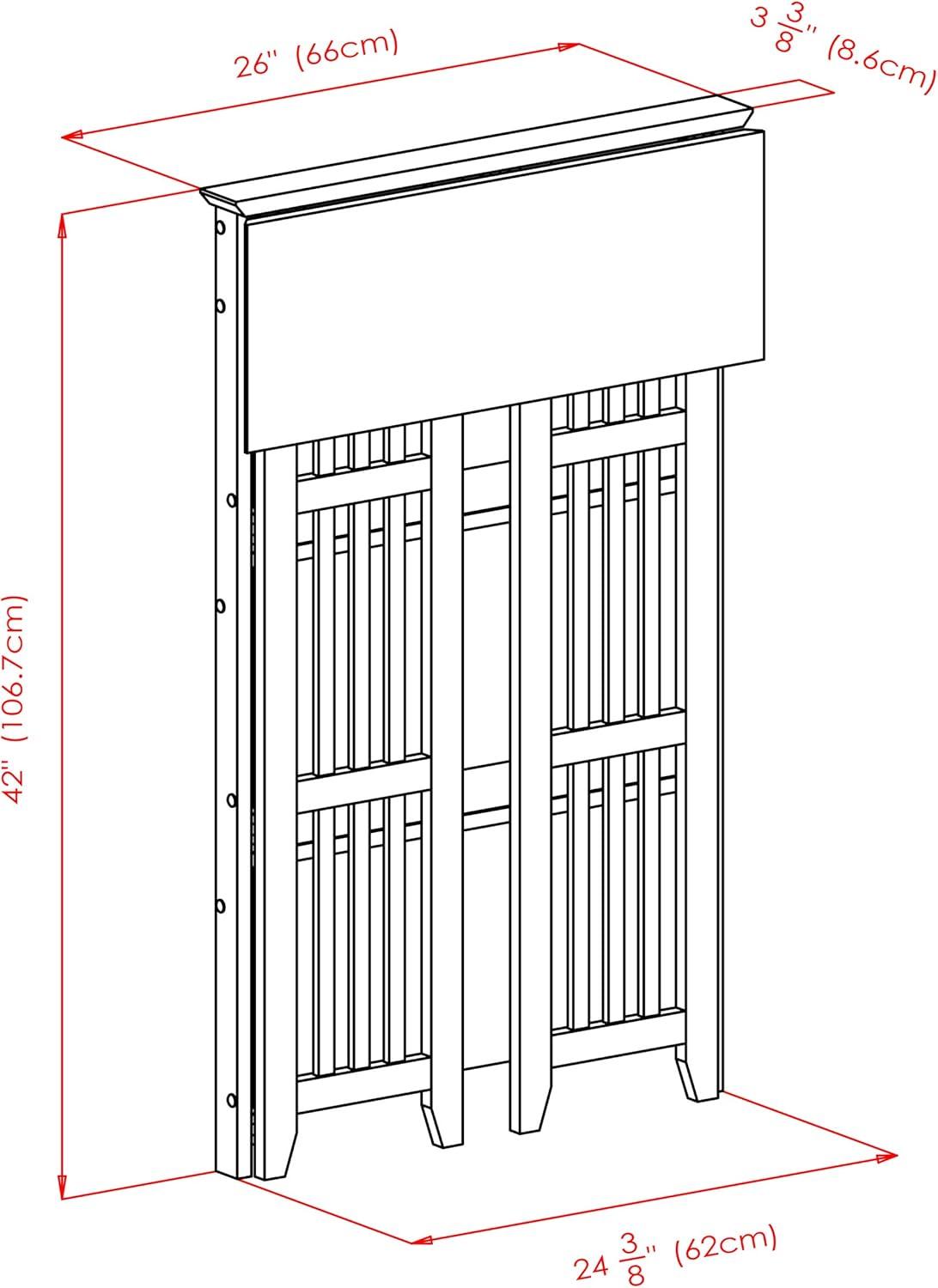 42" 4 Tier Foldable Bookshelf Natural - Winsome: Beech Wood, Slatted-Side, Home Office Storage