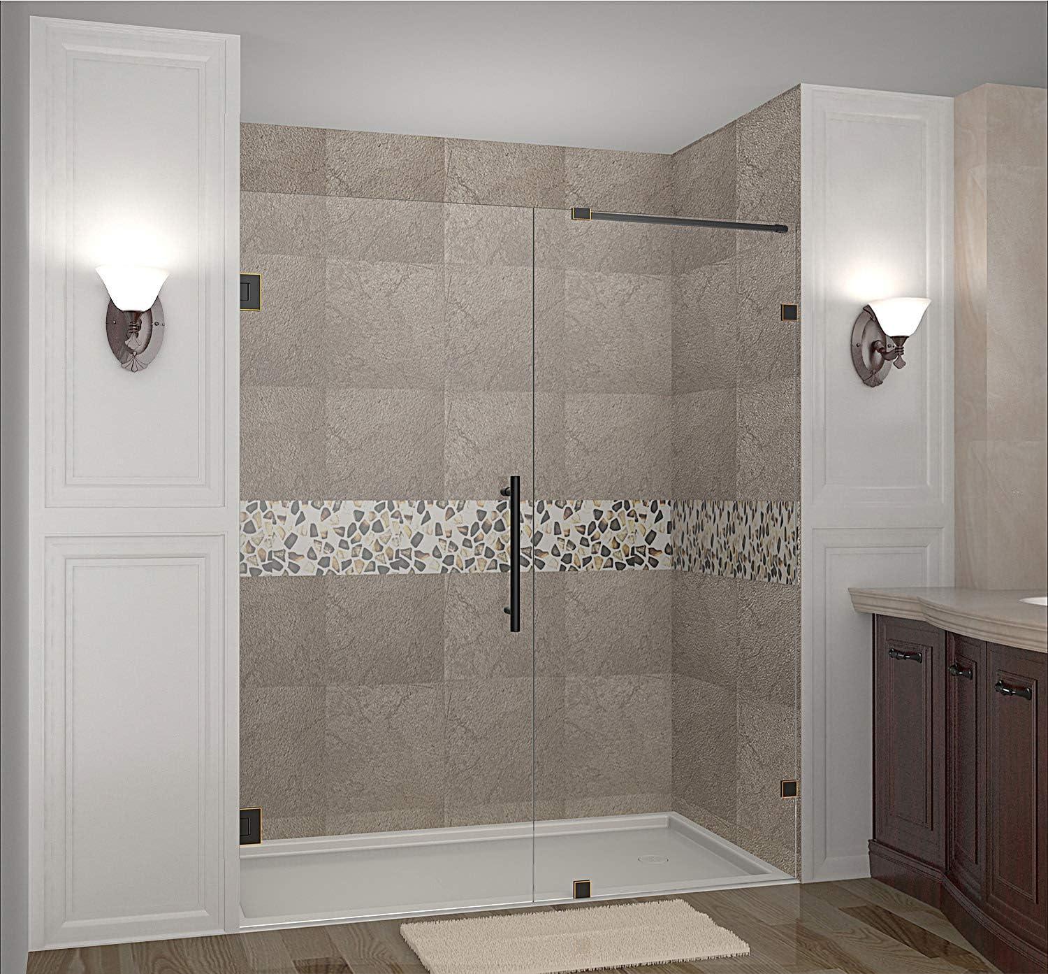 Nautis 72" H Hinged Frameless Shower Door