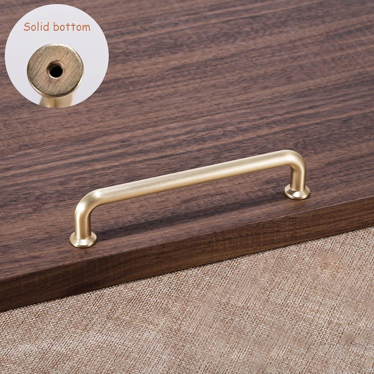 5-Inch Brushed Brass Modern Cabinet Pulls with Mounting Hardware