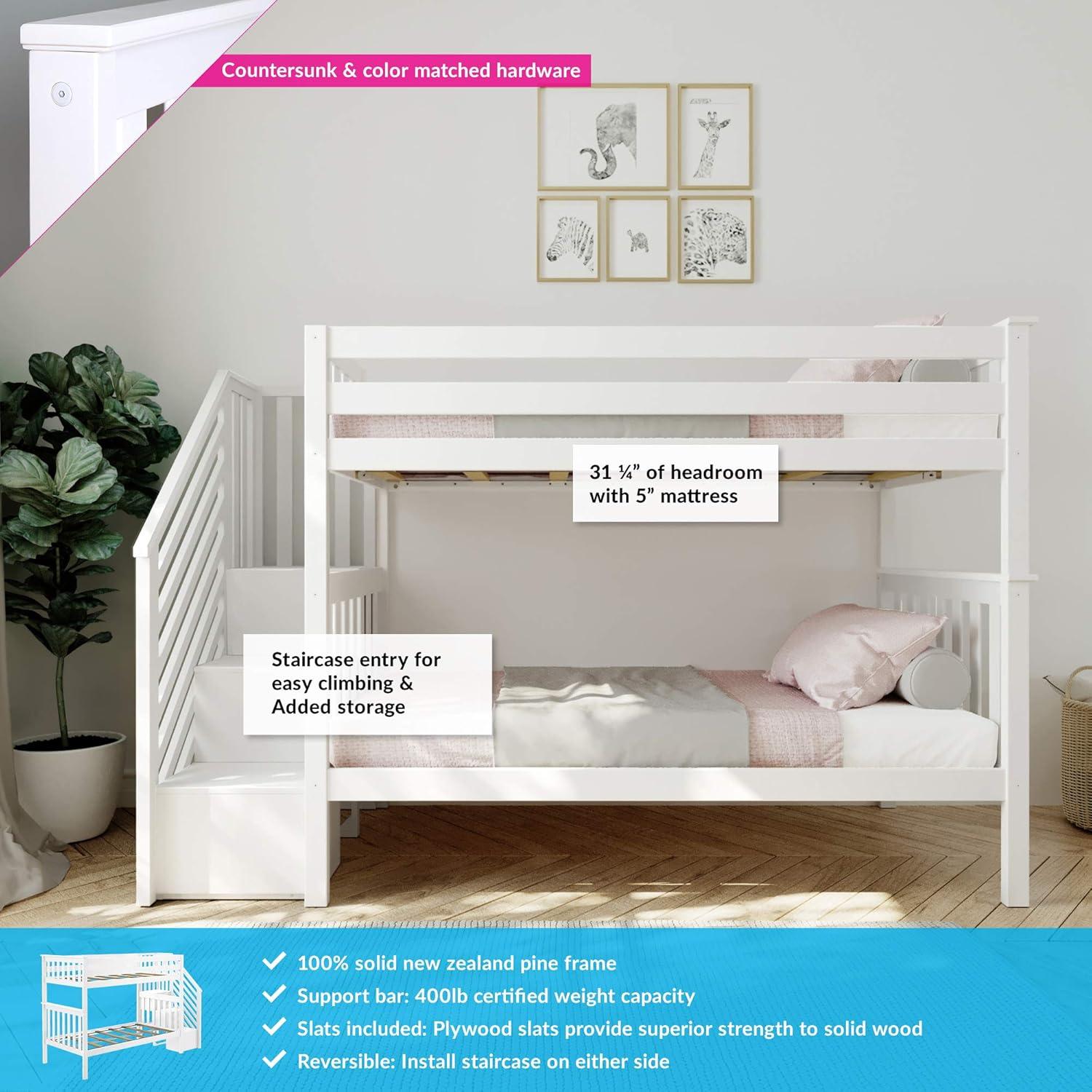 Max & Lily Twin over Twin Staircase Bunk Bed