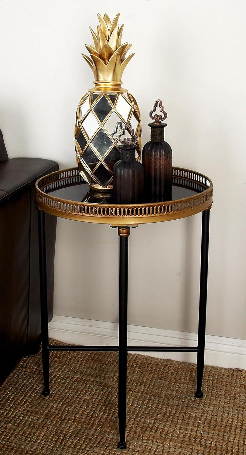 Traditional Iron Accent Table Black - Olivia & May