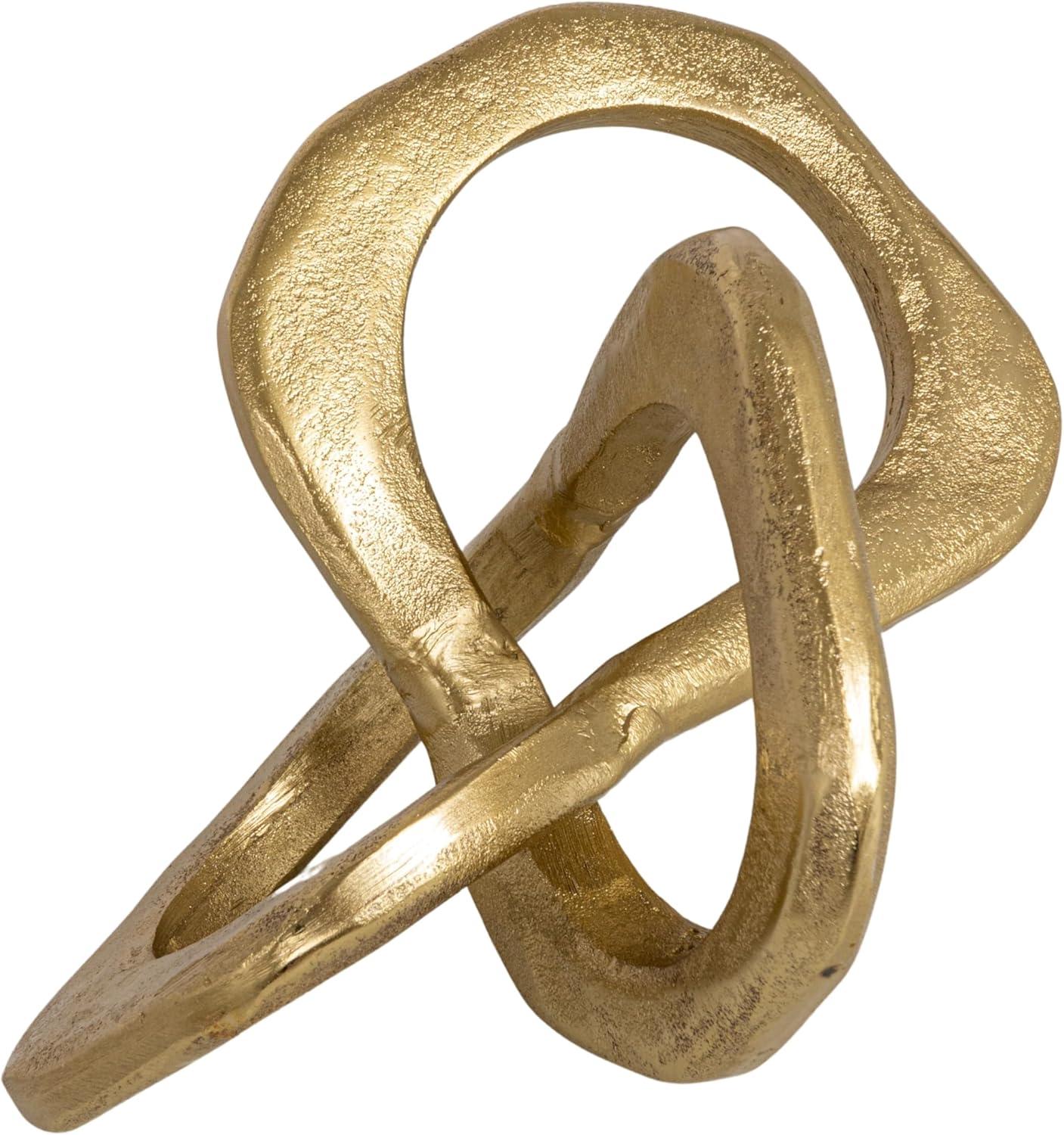 Gold Abstract Metal Knot Figurine, 9"