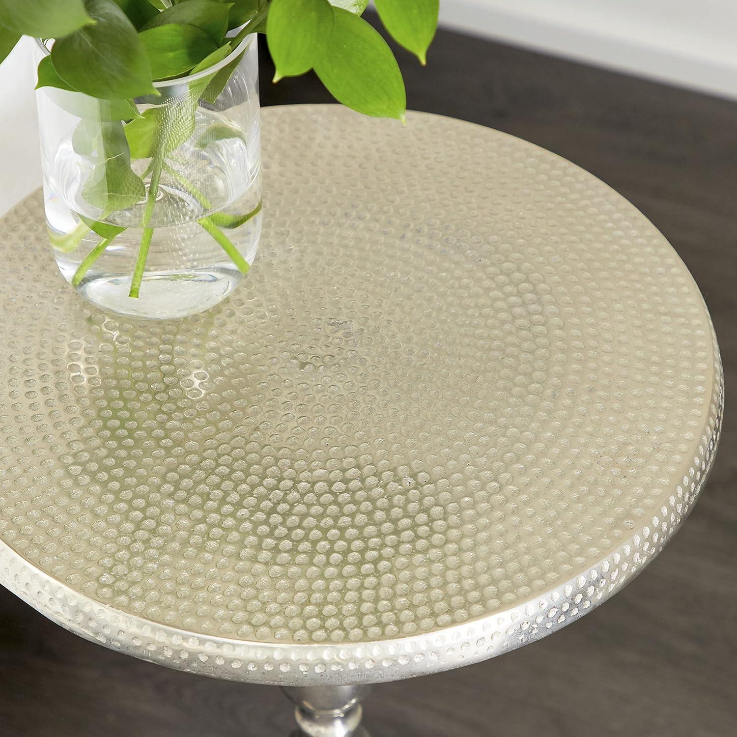 Hammered Metal Accent Table Silver - Olivia &#38; May