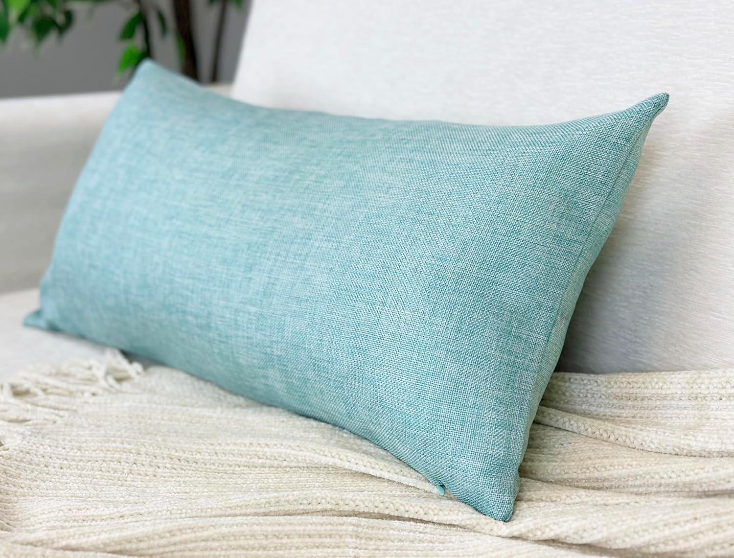 Aiking Home Woven Fine Faux Linen Throw Pillow Cover, size 12"x24", Wheat