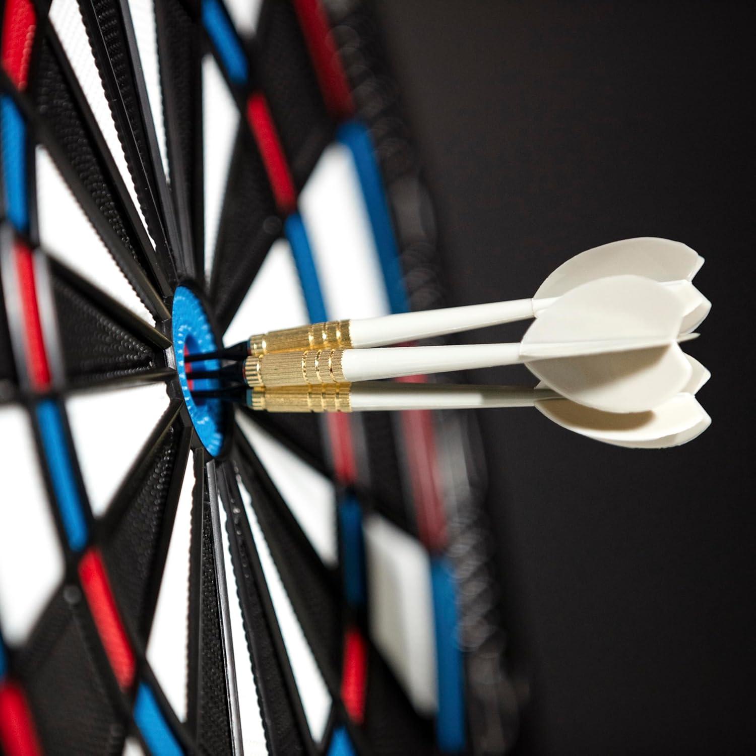 Accudart 12pk Soft Tip Dart Set - 4 Team Colors - White, Blue, Red, Black - Steel Barrels - Multi Use - One Piece Construction