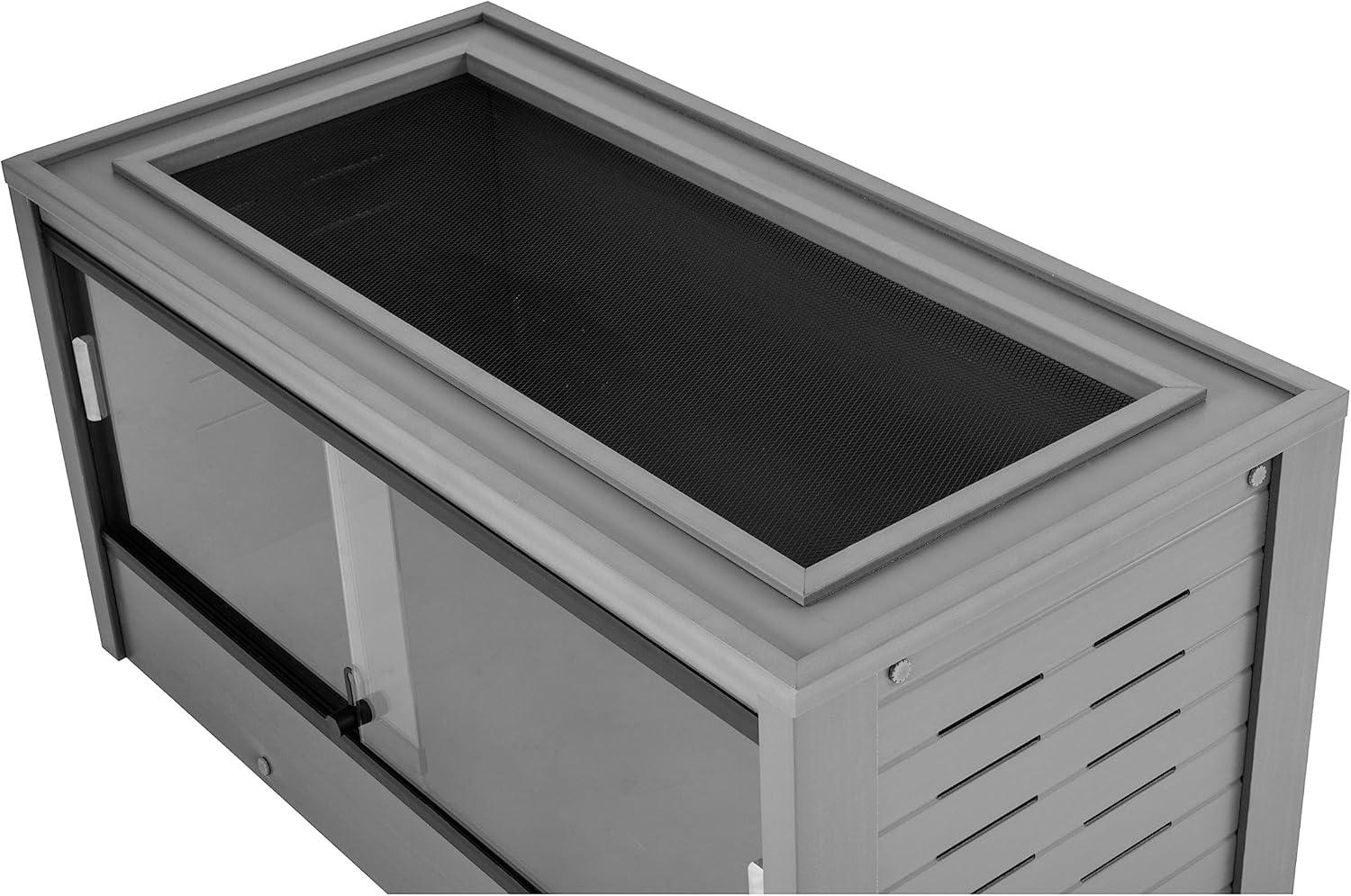 New Age Pet® ECOFLEX® 36 in. Mojave Reptile Terrarium Lounge - Durable Composite Habitat with Ventilated Side Panels, Removable Sliding Glass Doors and Mesh Screen Top for UV/Heat Lamp Setup