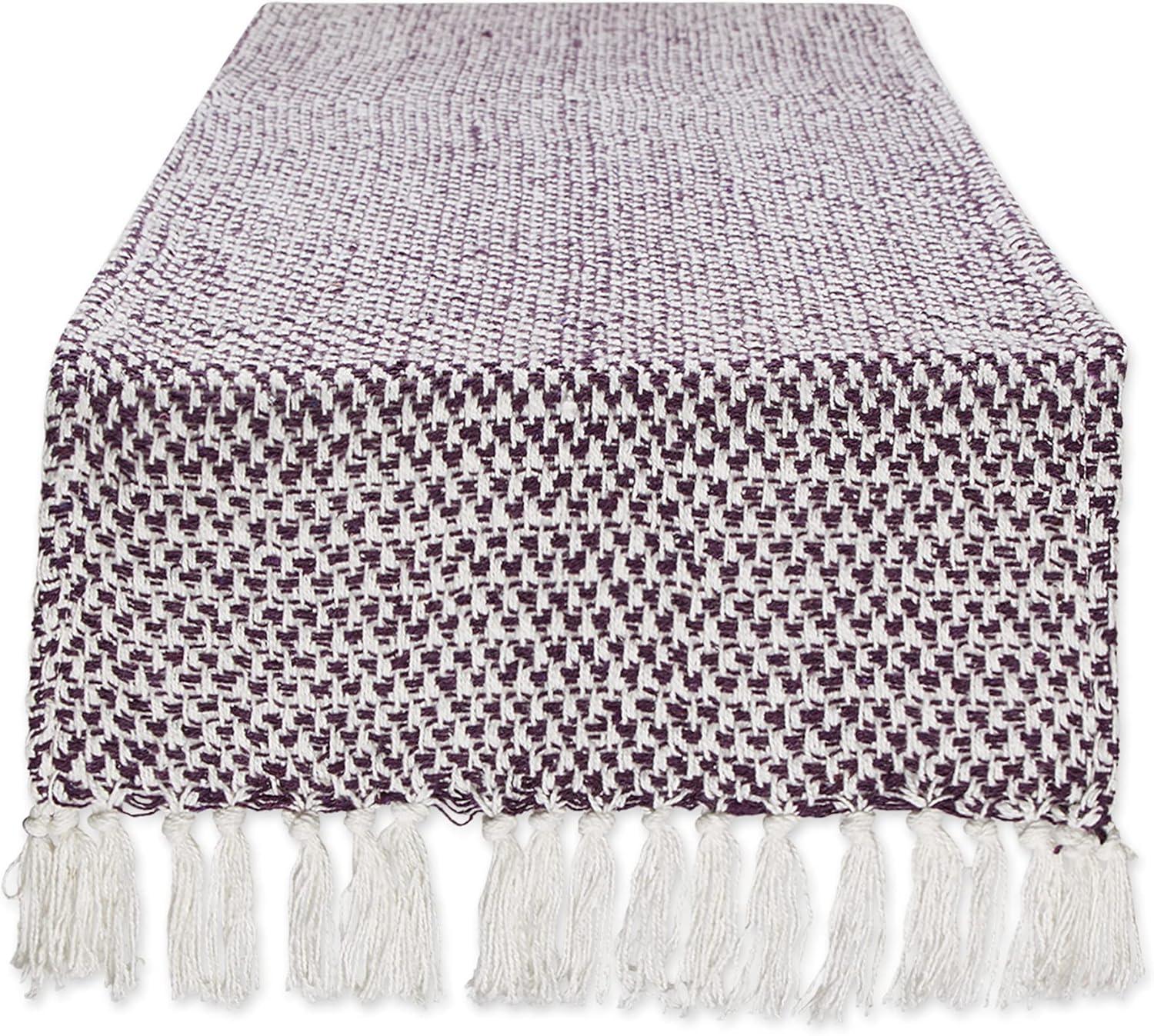 DII Textured Cotton Table Runner, Eggplant, 15"W x 72"L
