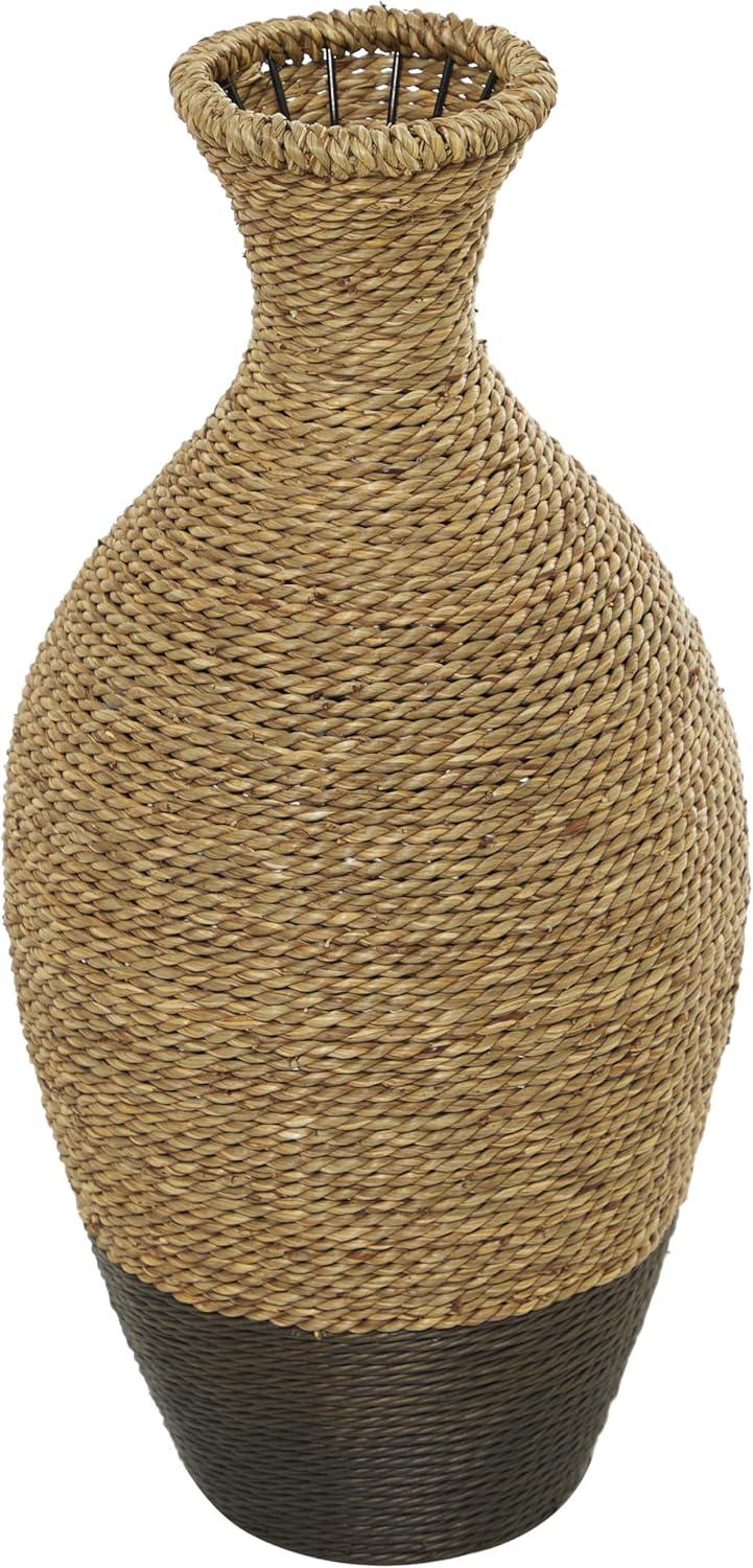 Deco 79 Bohemian Seagrass Amphora Vase, 10'' x 10'' x 21'', Brown (082413)
