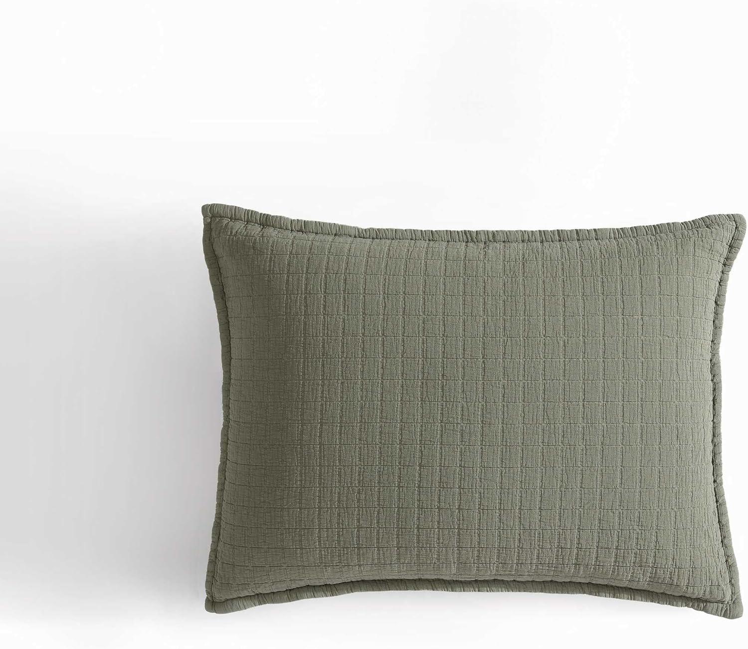 Calvin Klein Essential Garment Washed Solid Cotton Sham Set (Set of 2)
