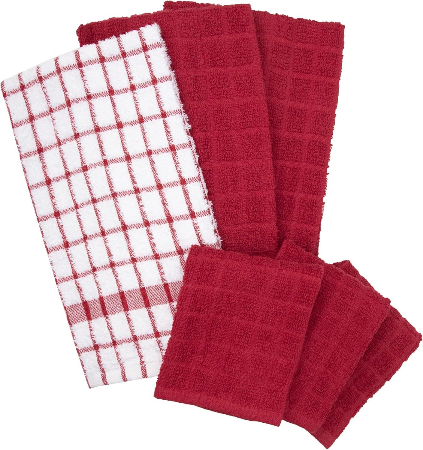 Cotton Plaid Kitchen Towel Linen Set