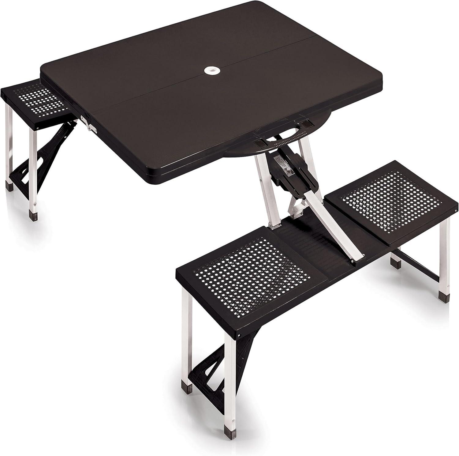 Oniva Rectangle Portable Dining Table with Seats - Black