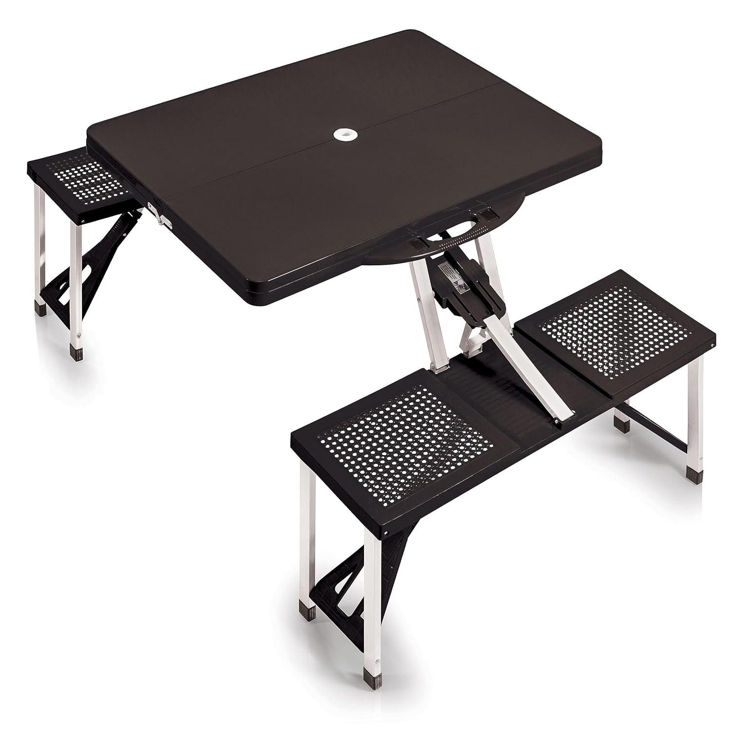 Oniva Rectangle Portable Dining Table with Seats - Black