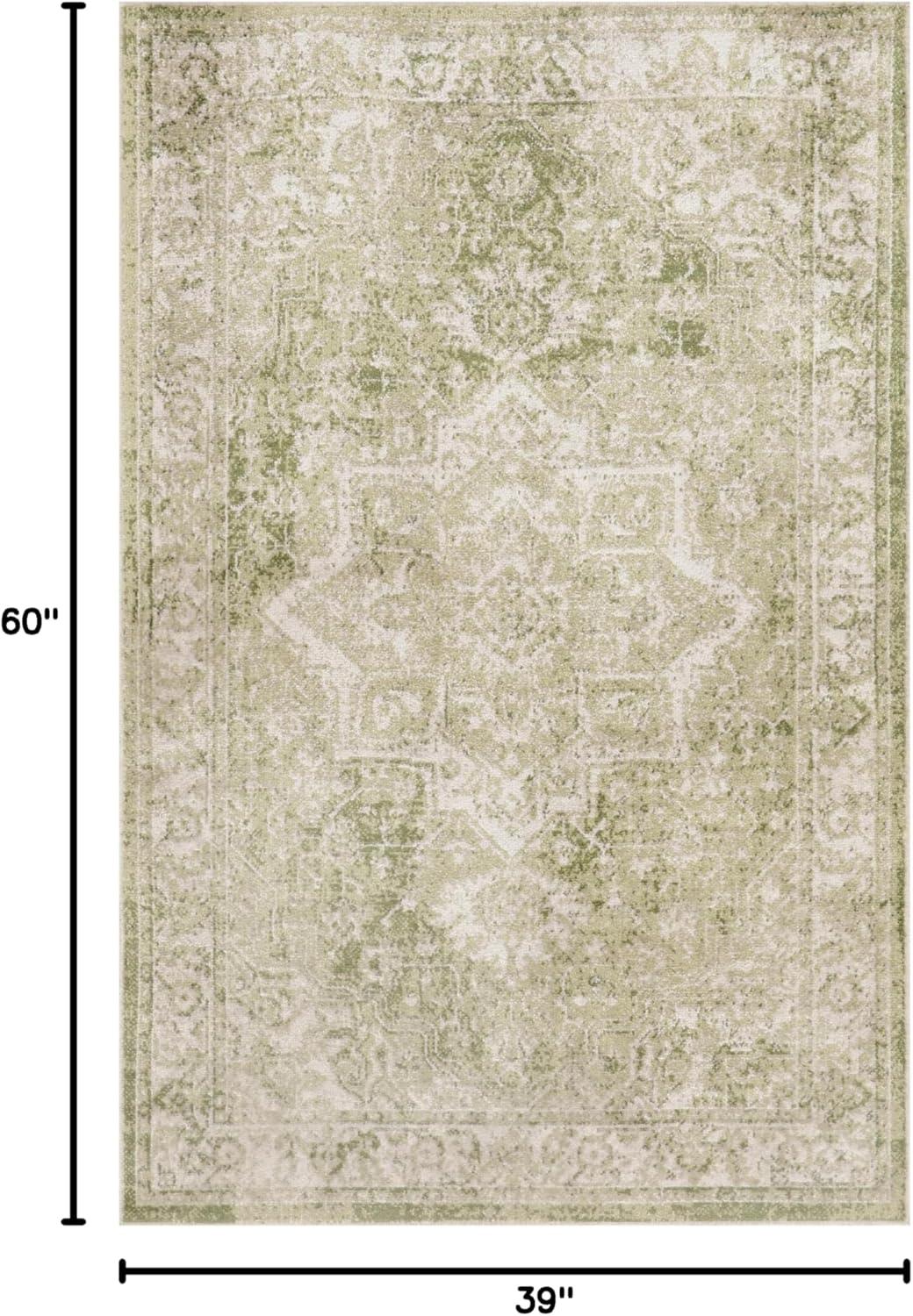 Haydel Machine Washable Area Rug in Ivory