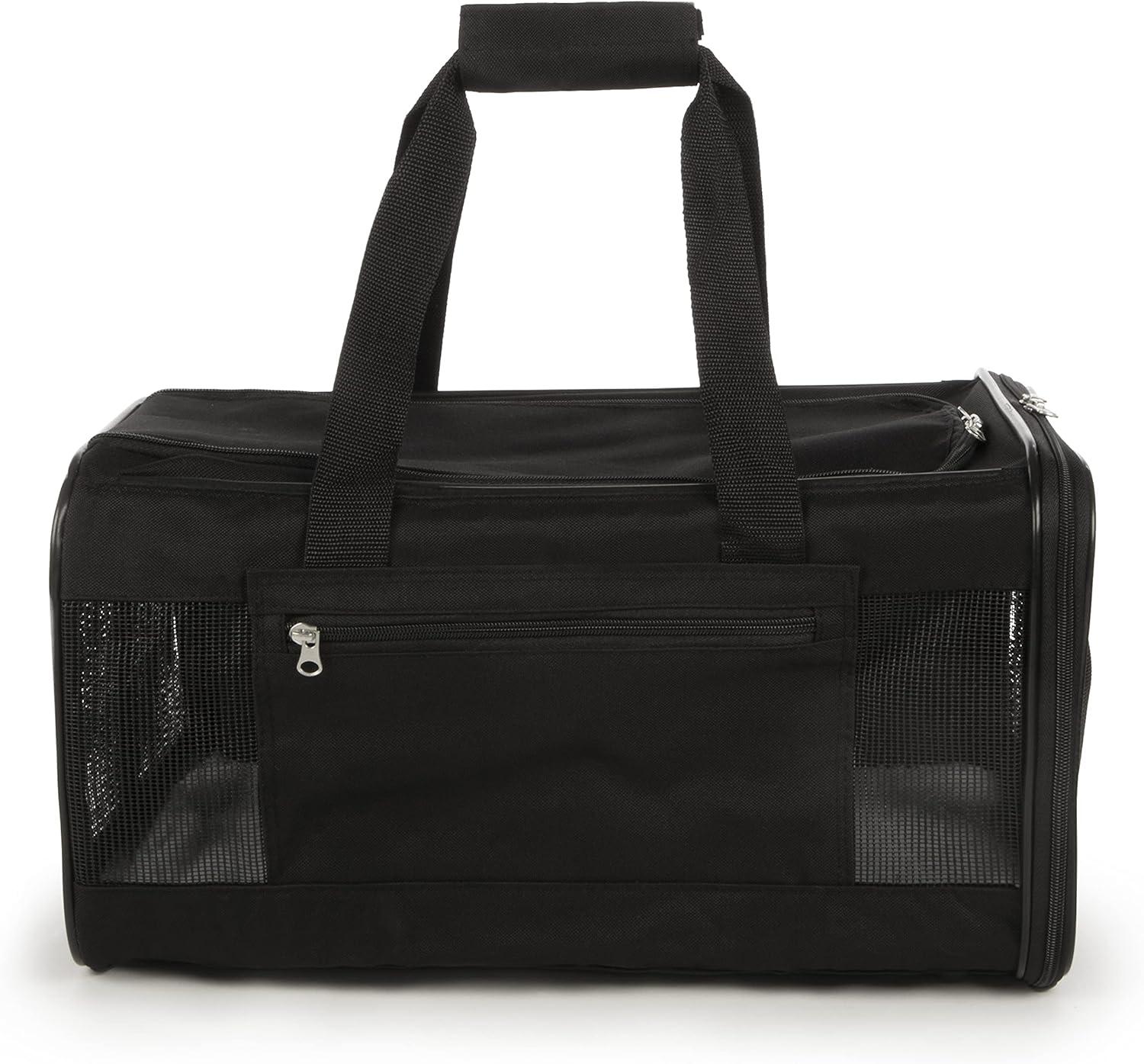 TrustyPup Easy Explorer Medium Guaranteed On-Board Travel Pet Carrier, Black, 16 lb Limit