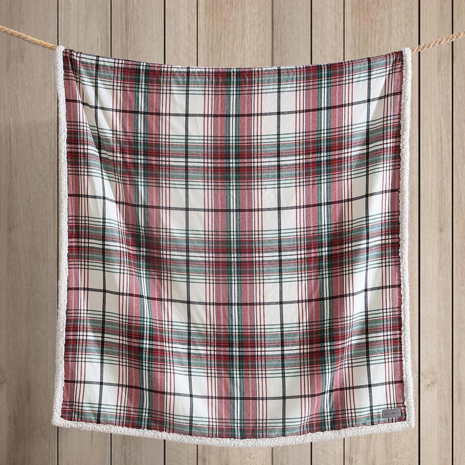 Eddie Bauer Printed Flannel/Sherpa Throw Blankets & Reviews | Wayfair