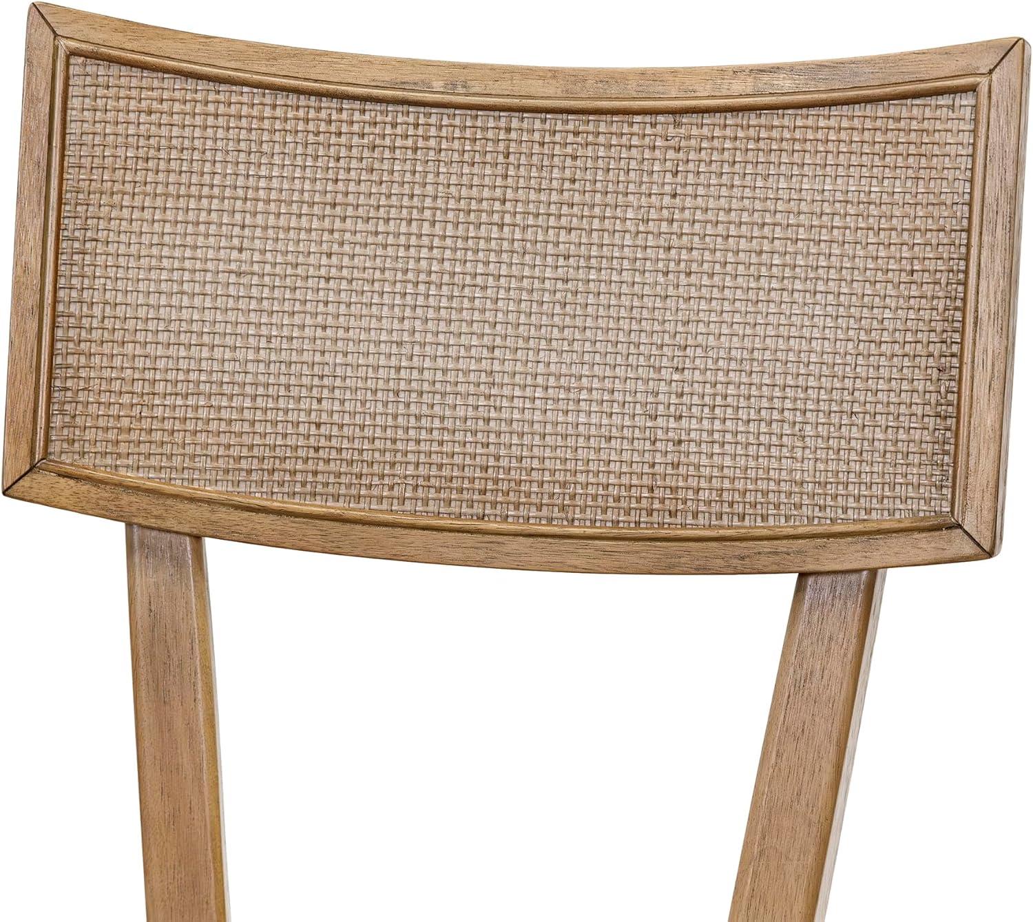 Coastal Wood Rectangular Kitchen Table with Six Chairs Dining Table Brown